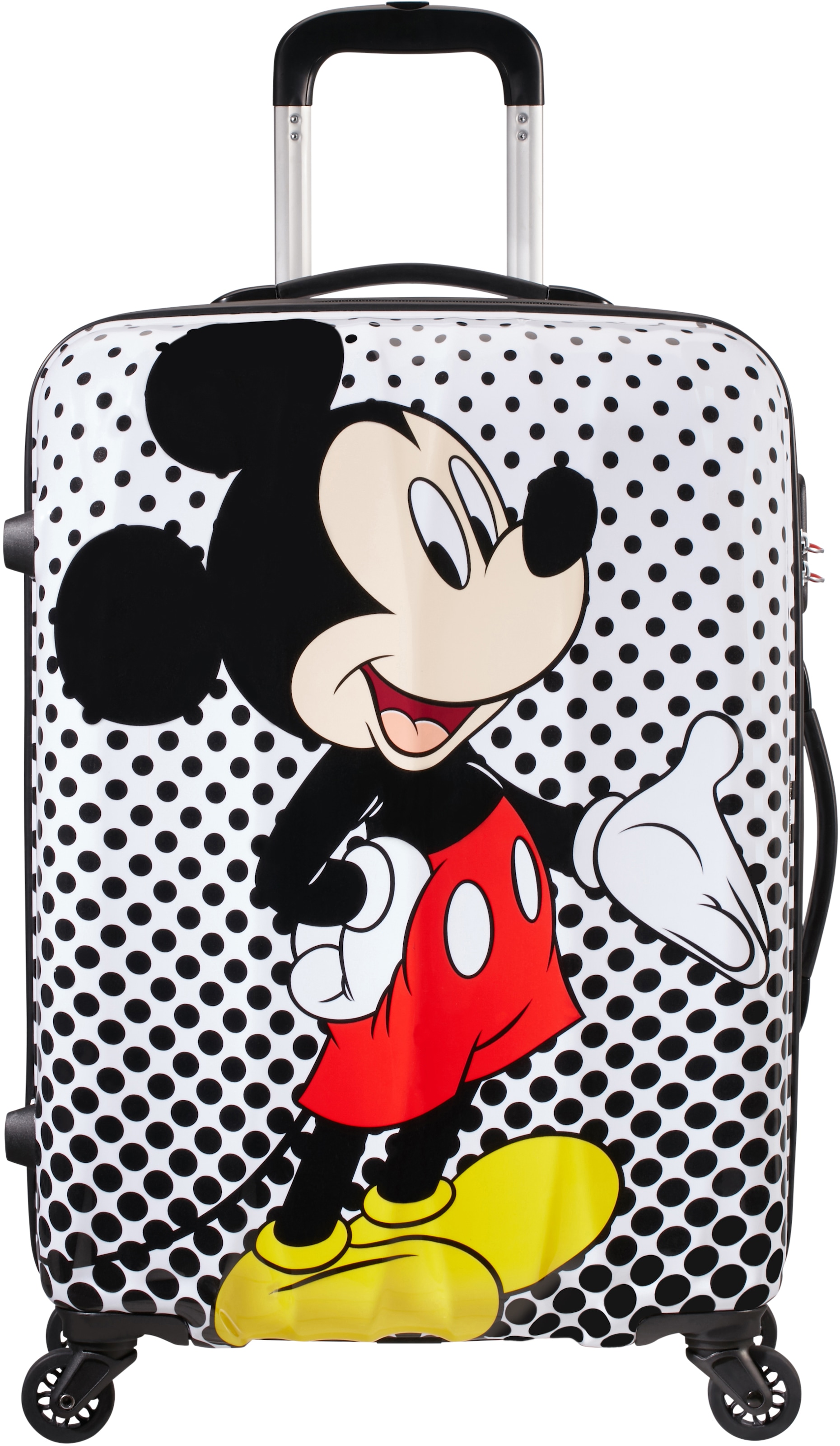 American Tourister Hartschalen-Trolley "Disney Legends, Mickey Mouse Polka Dot, 65 cm", 4 St. Rollen, Kinderreisekoffer 