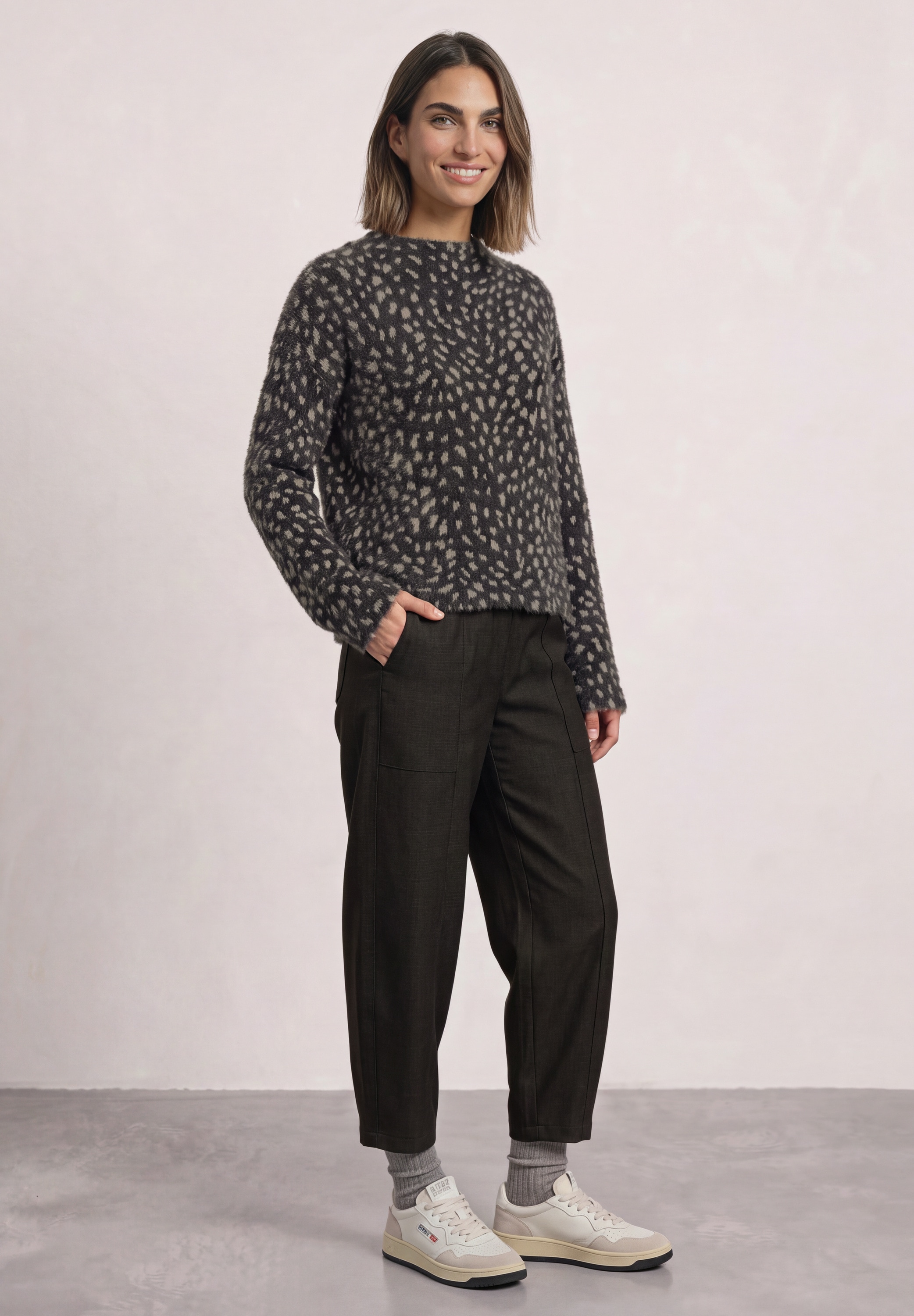 STREET ONE Langarmshirt aus softem Materialmix