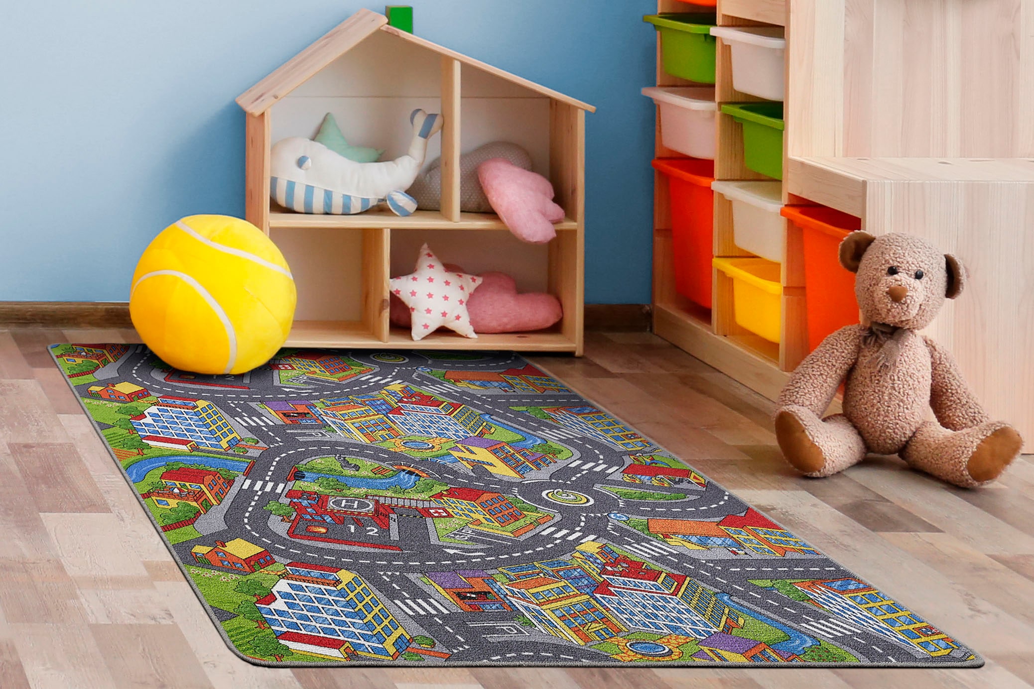 Andiamo Kinderteppich "Straße", rechteckig, Straßen-Spiel-Teppich, Straßenbreite: 8,5 cm, Kinderzimmer