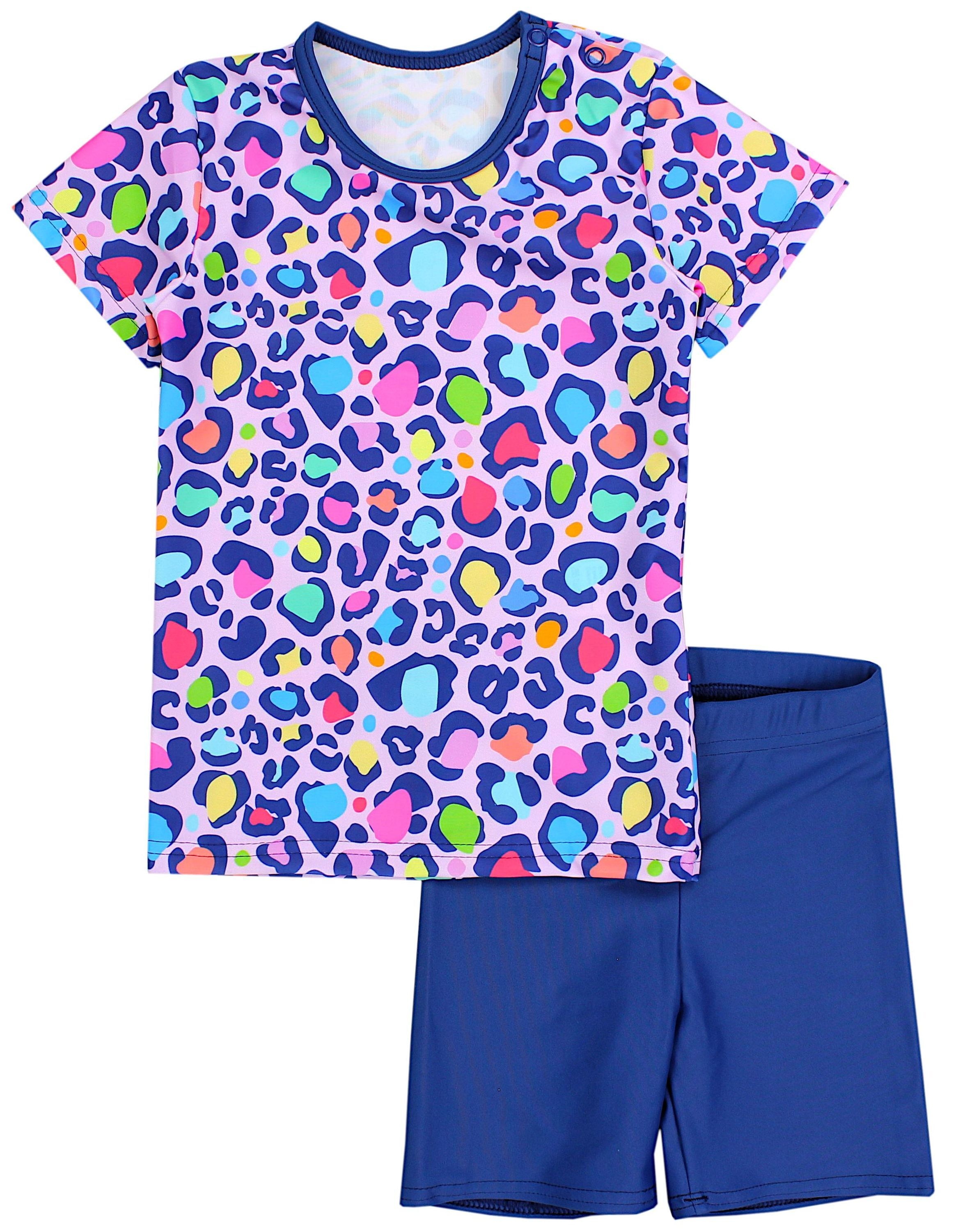 AQUARTI Badeanzug »Badeanzug Baby Mädchen Zweiteiler Badeanzug Bade-Set Bade T-Shirt Badehose«