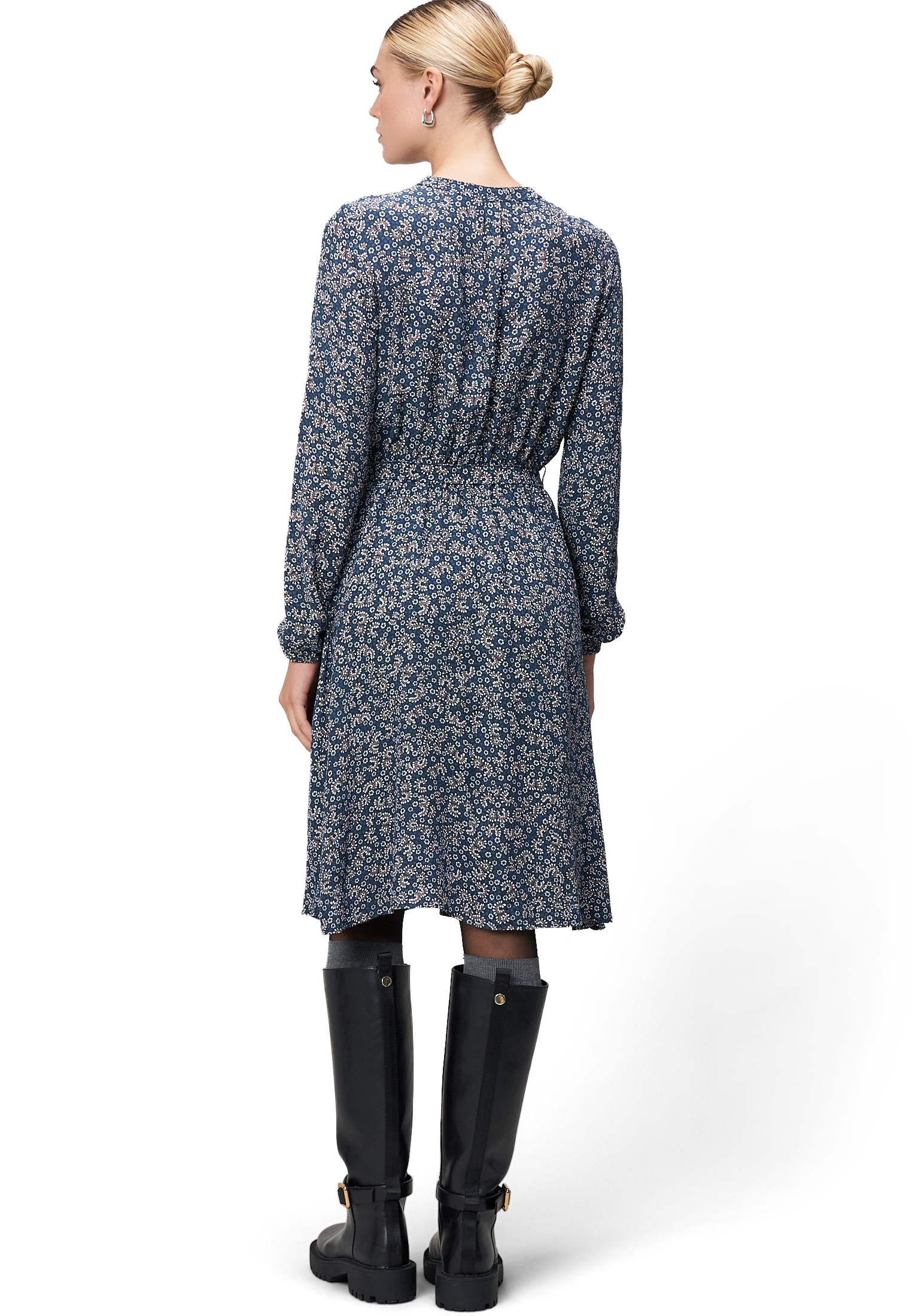 Zero Druckkleid »zero Damen Crepè-Kleid mit Bindegürtel«, Gürtel