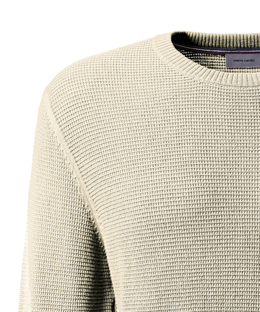 Pierre Cardin Rundhalspullover, mit Struktur