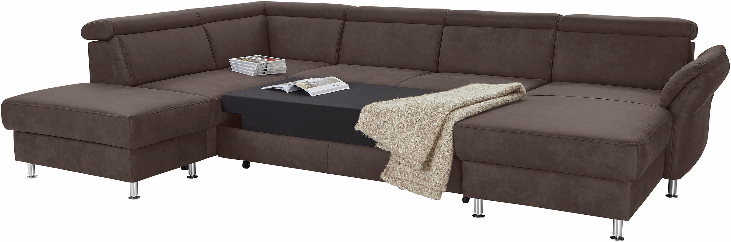 Thumbnail - sit&more Wohnlandschaft "Avignon U-Form" wahlweise mit Bettfunktion und Stauraum, inklusive Kopfteilverstellung