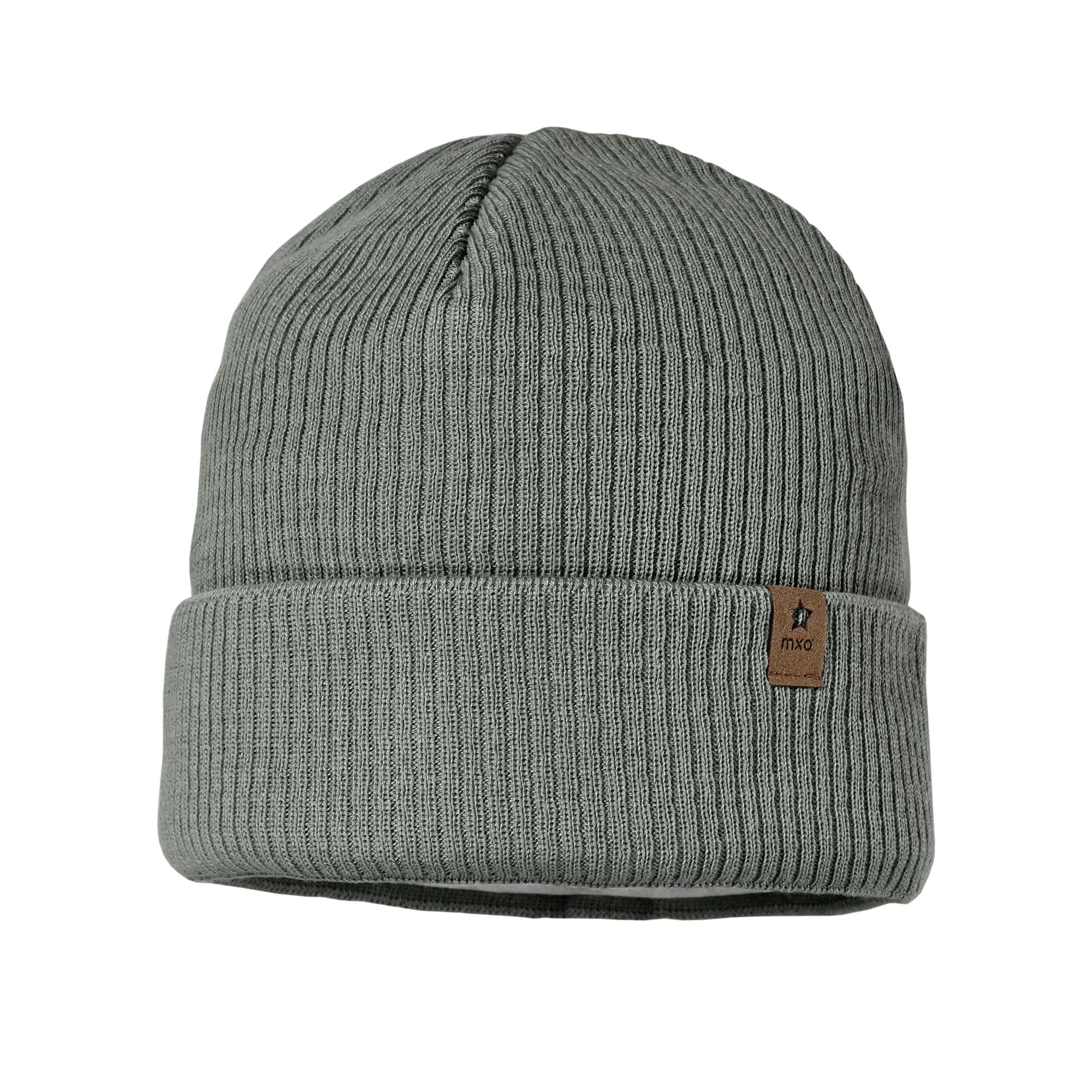 MAXIMO Jungen Beanie, grün, Gr. 53, unifarben, Fleece, Baumwolle, Mützen, aus Baumwolle, wärmend, gefüttert, unifarben