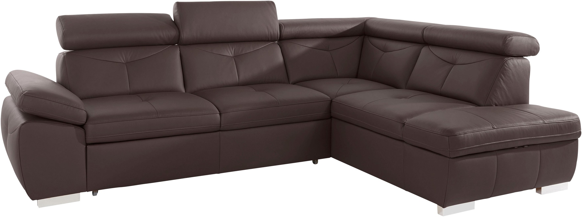 exxpo - sofa fashion Ecksofa »Spring, super bequem und komfortabel mit Armteil- und Kopfteilfunktion«, wahlweise mit Bettfunktion und Bettkasten, L-Form