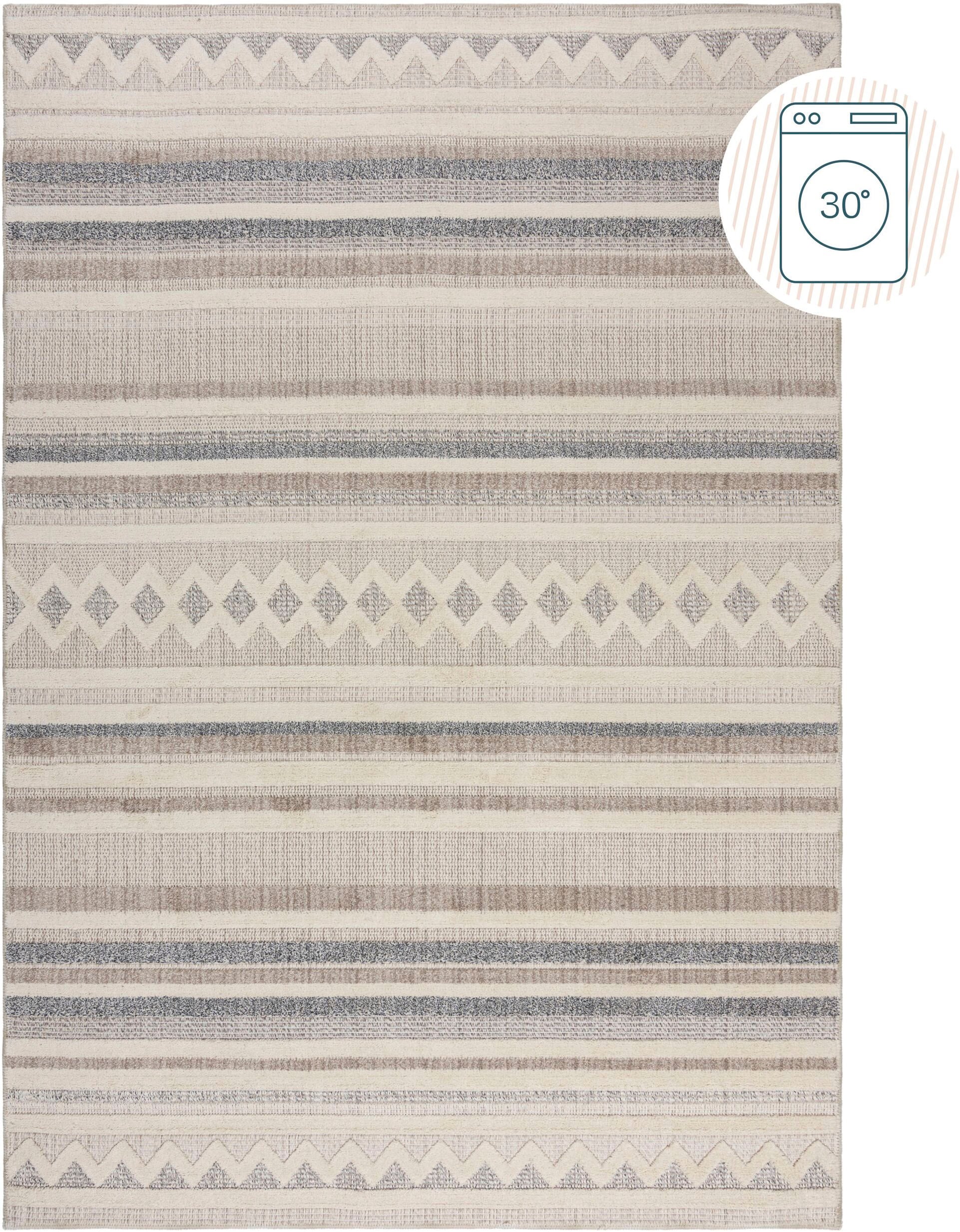 FLAIR RUGS Teppich "Everett waschbar" rechteckig 4 mm Höhe Teppich Wohnzimm günstig online kaufen