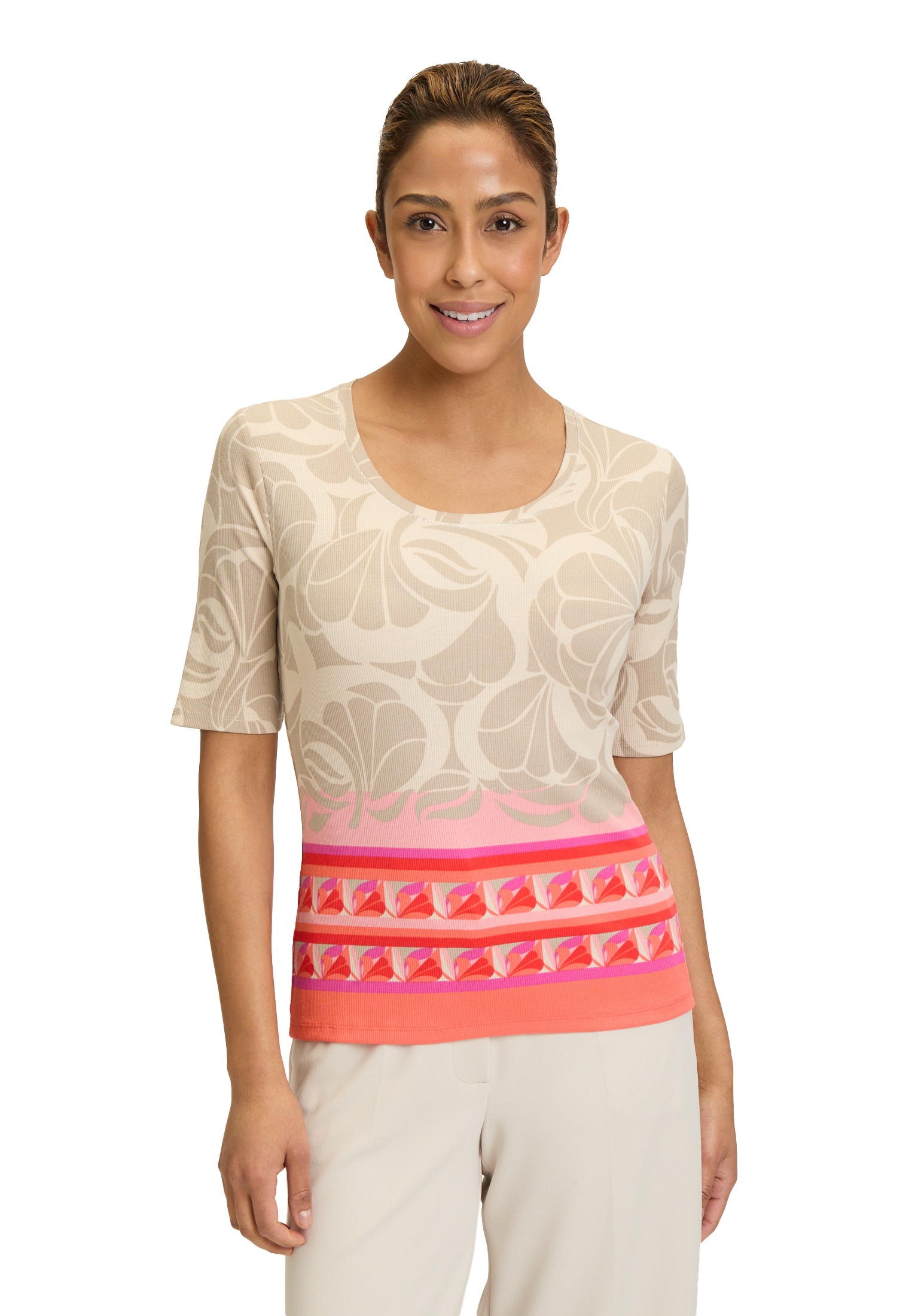 Betty Barclay Kurzarmshirt "Betty Barclay Damen Basic Shirt mit Rippenstruk günstig online kaufen