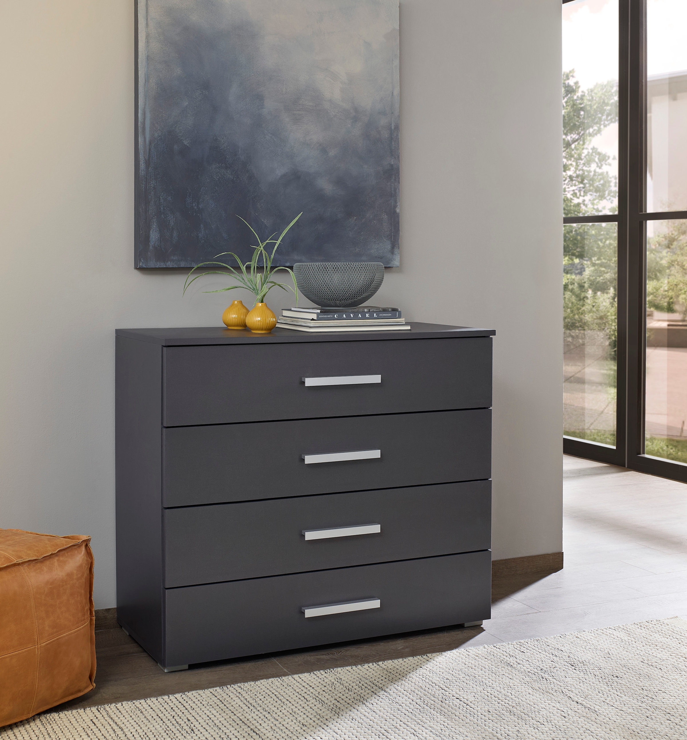 rauch Schubkastenkommode »Sideboard Kommode Schubkastenkommode KOLUNA mit Dekorfront«, (Breite 80 cm inkl. Soft-Close-Funktion), vier große und geräumige Schubladen mit viel Stauraum MADE IN GERMANY