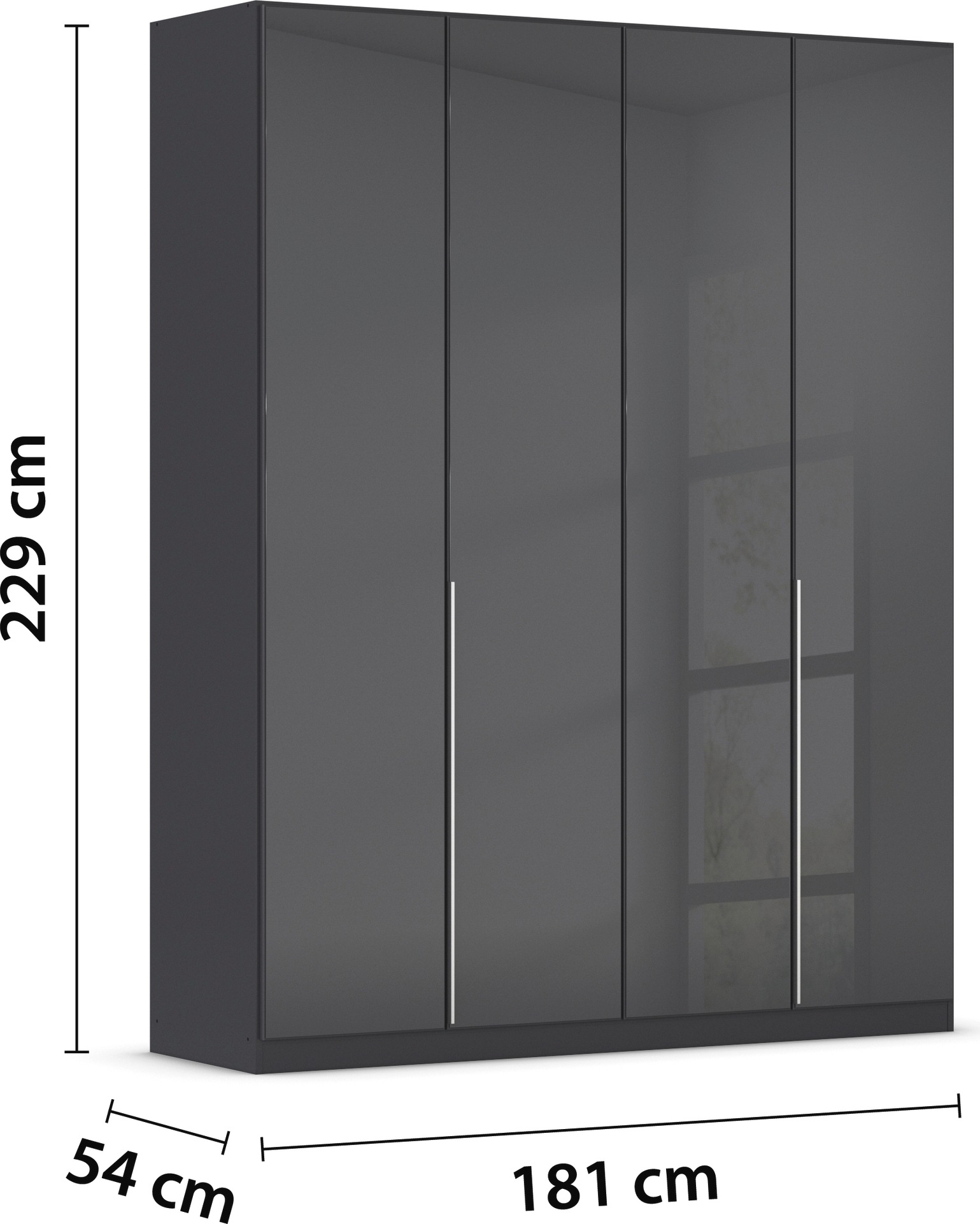rauch Drehtürenschrank »Kleiderschrank Kleiderschränke Schrank Garderobe AGORDO mit Glasfront«, (in zwei Griff-Farben), durchdachte Innenausstattung, in 6 Breiten und 2 Höhen MADE IN GERMANY