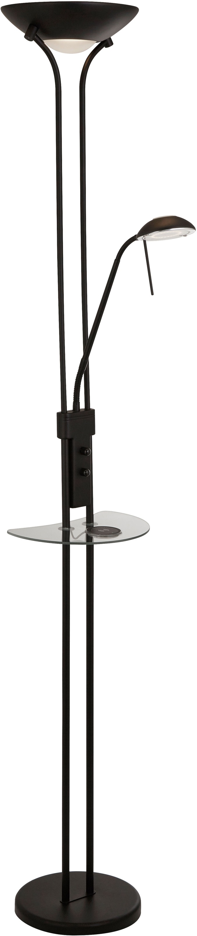 SEARCHLIGHT Stehlampe "Wireless USB LED Mother & Child Floor Lamp -Matt Black", schwarz (matt schwarz, klar und mattiert), 1, H: 177cm, 1 Stk., Leuchten, Stehlampe