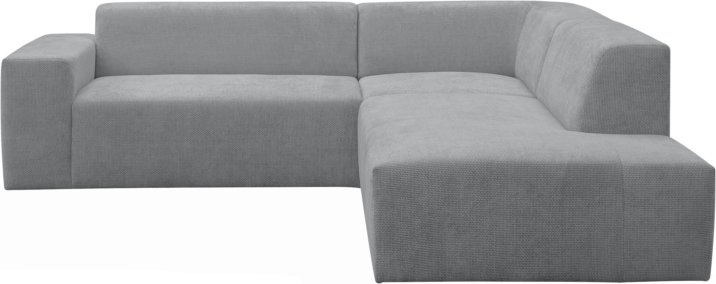 WERK2 Ecksofa »Zeus-M, tolles Sofa mit schönen Details, L-Form«, Curvy Trend Garnitur, urbane Optik, komfortable Wellenunterfederung