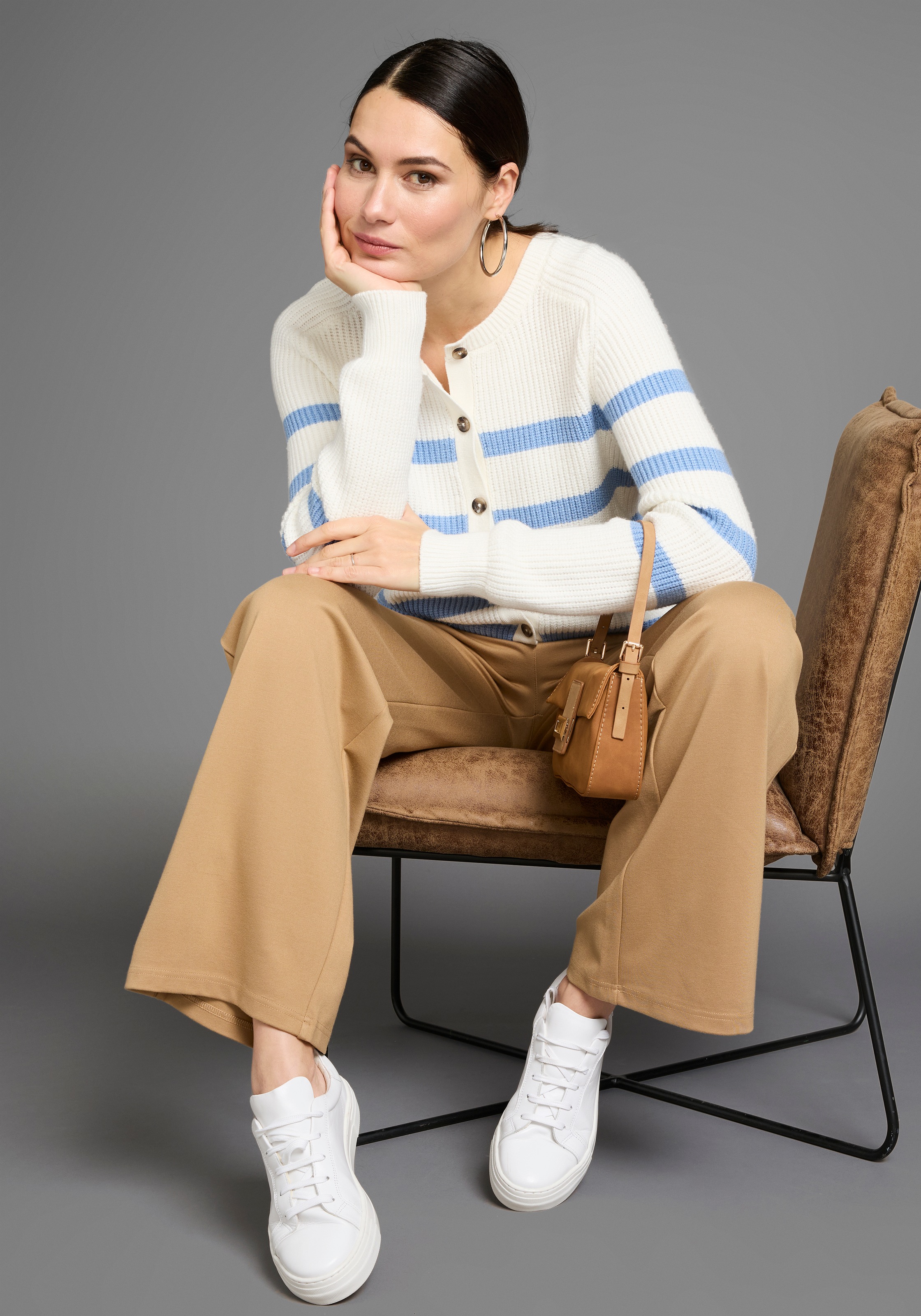 HECHTER PARIS Strickjacke, im Streifenlook
