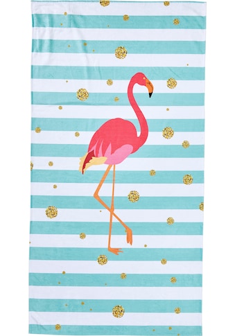 done.® Strandtuch »Flamingo«, (1 St.), Badetuch, gestreift & Flamingo Motiv, mit... kaufen