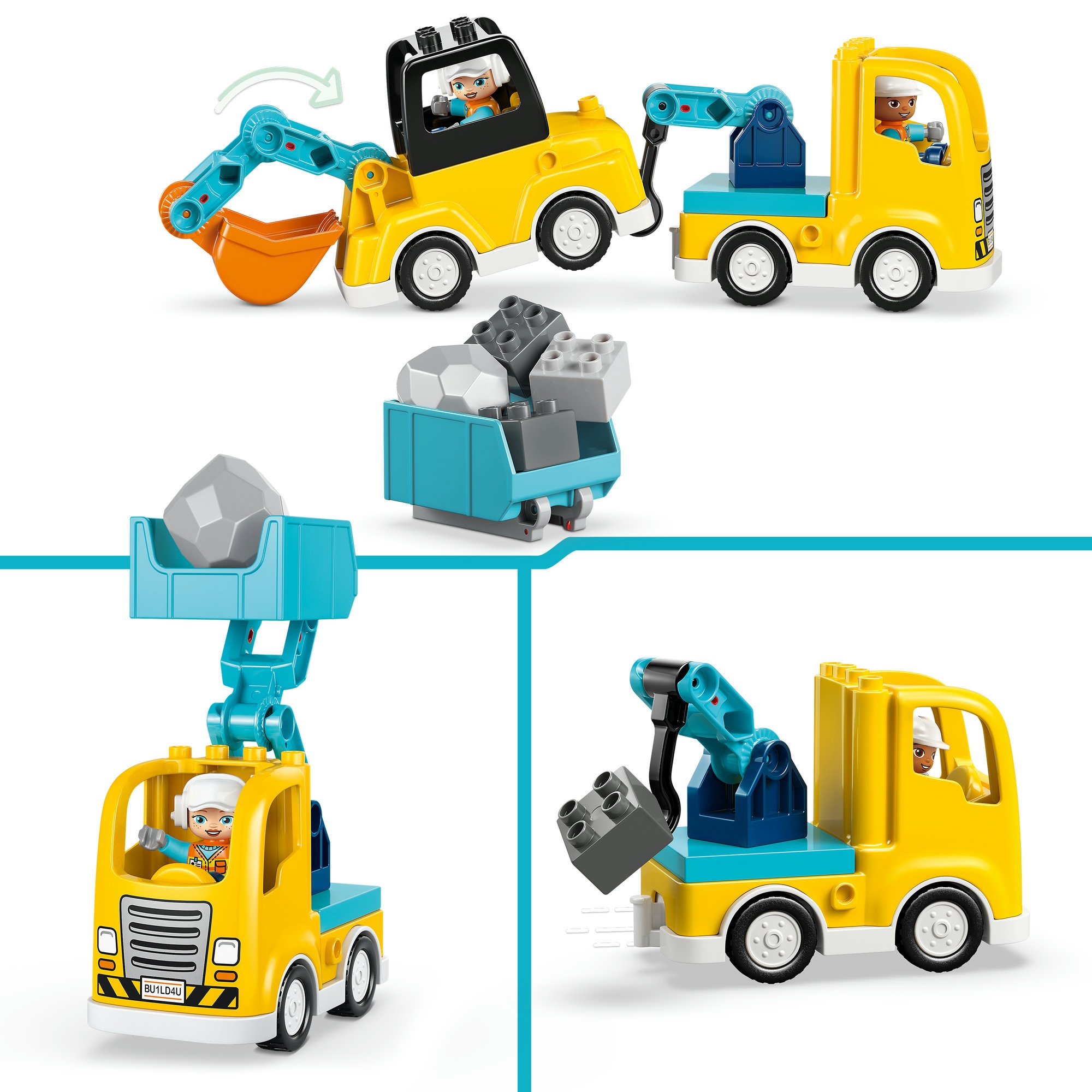 LEGO® Konstruktionsspielsteine »Baufahrzeuge – 3-in-1-Set (10475), LEGO DUPLO Town« Made in Europe