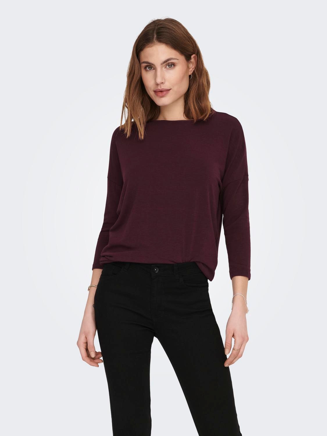 ONLY 3/4-Arm-Shirt "ONLGLAMOUR 3/4 TOP JRS NOOS" Materialmix, loose fit günstig online kaufen