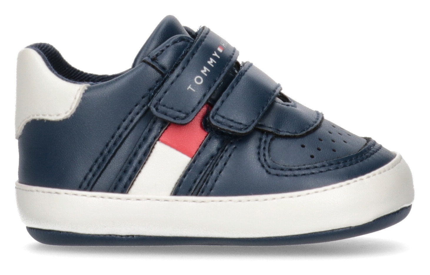 Tommy Hilfiger Sneaker »FLAG LOW CUT VELCRO SHOE OFF«, mit Logoschriftzug, Freizeitschuh, Halbschuh, Schnürschuh