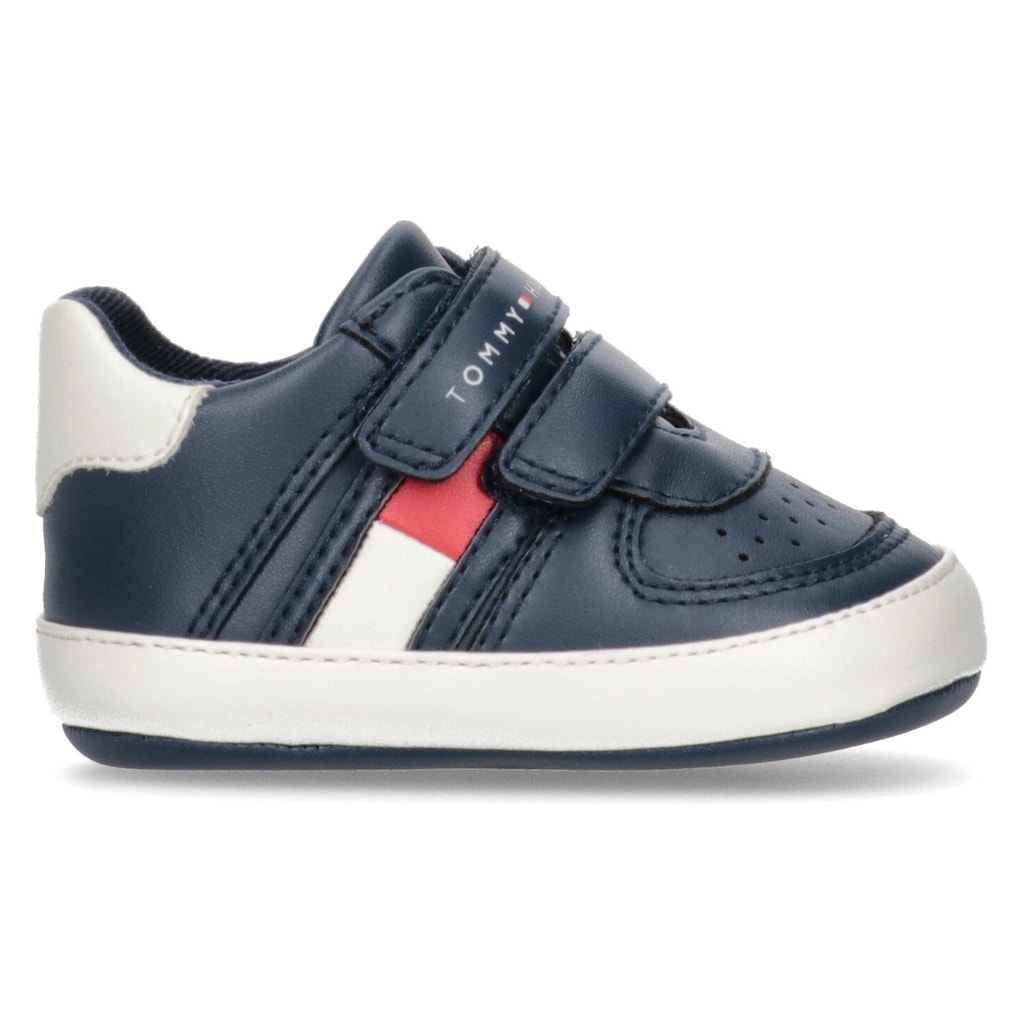 Tommy Hilfiger Sneaker »FLAG LOW CUT VELCRO SHOE OFF«, mit Logoschriftzug, Freizeitschuh, Halbschuh, Schnürschuh