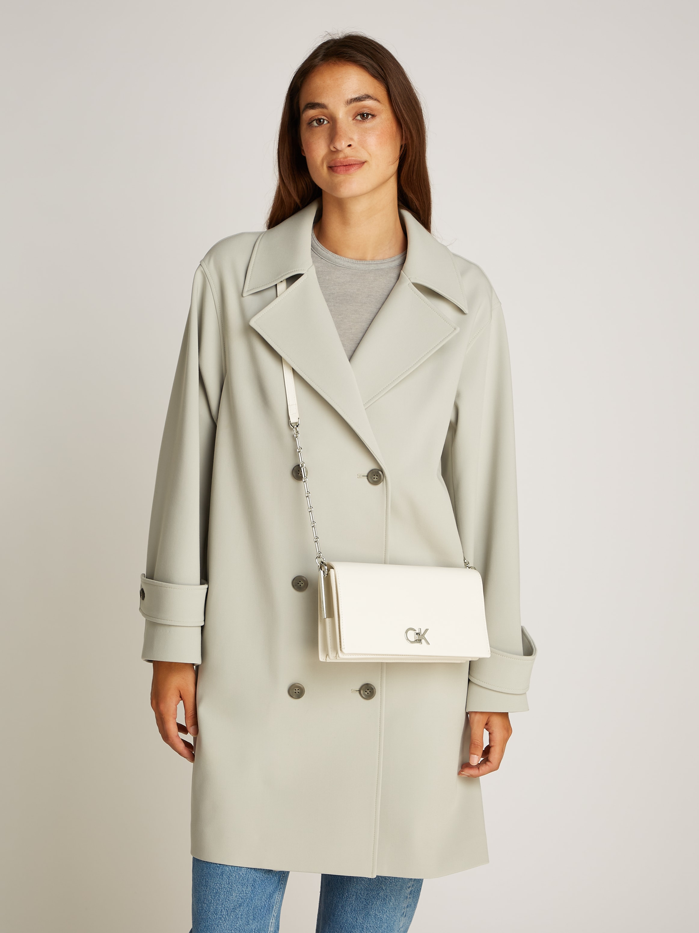 Calvin Klein Schultertasche »CK CONVERTIBLE MINI BAG«, Abendtasche, kleine Umhängetasche, Gliederkette Schulterriemen