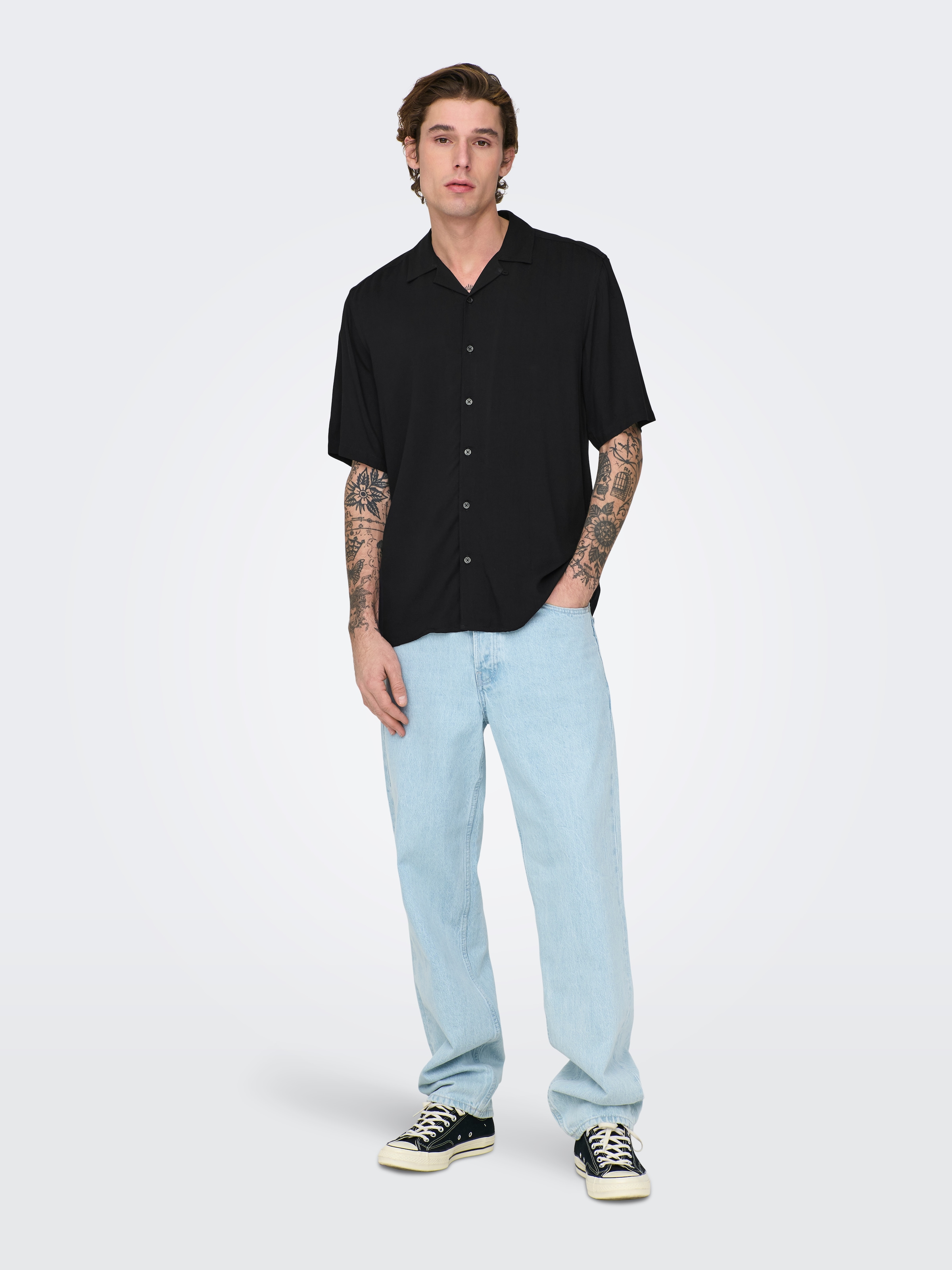 ONLY & SONS Kurzarmhemd »ONSDASH LIFE REG VISC RES SS SHIRT«