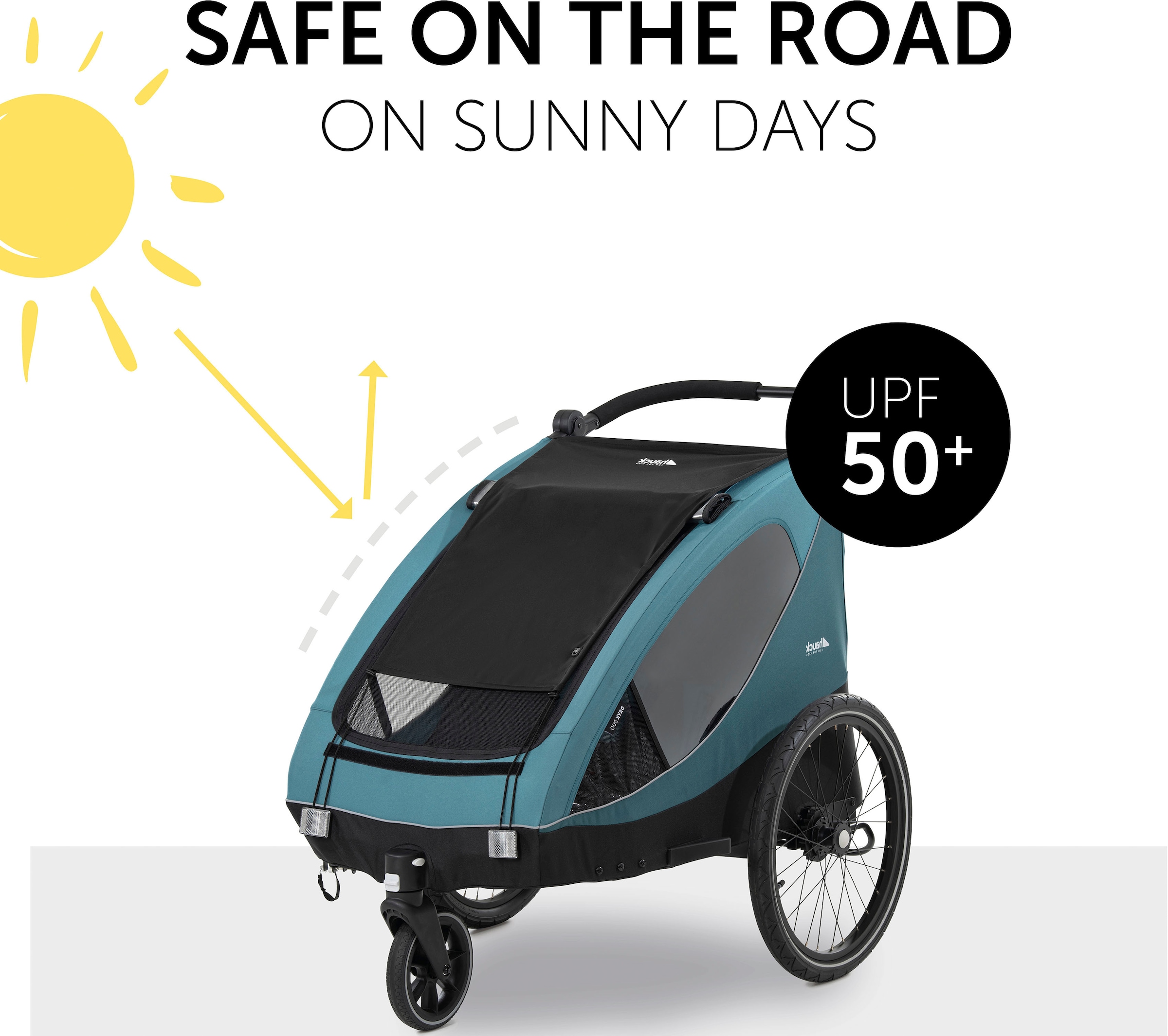 Hauck Kinderwagen-Sonnenschutzhülle »Bike Trailer Sunshade, black«, für den Fahrradanhänger Dryk Duo