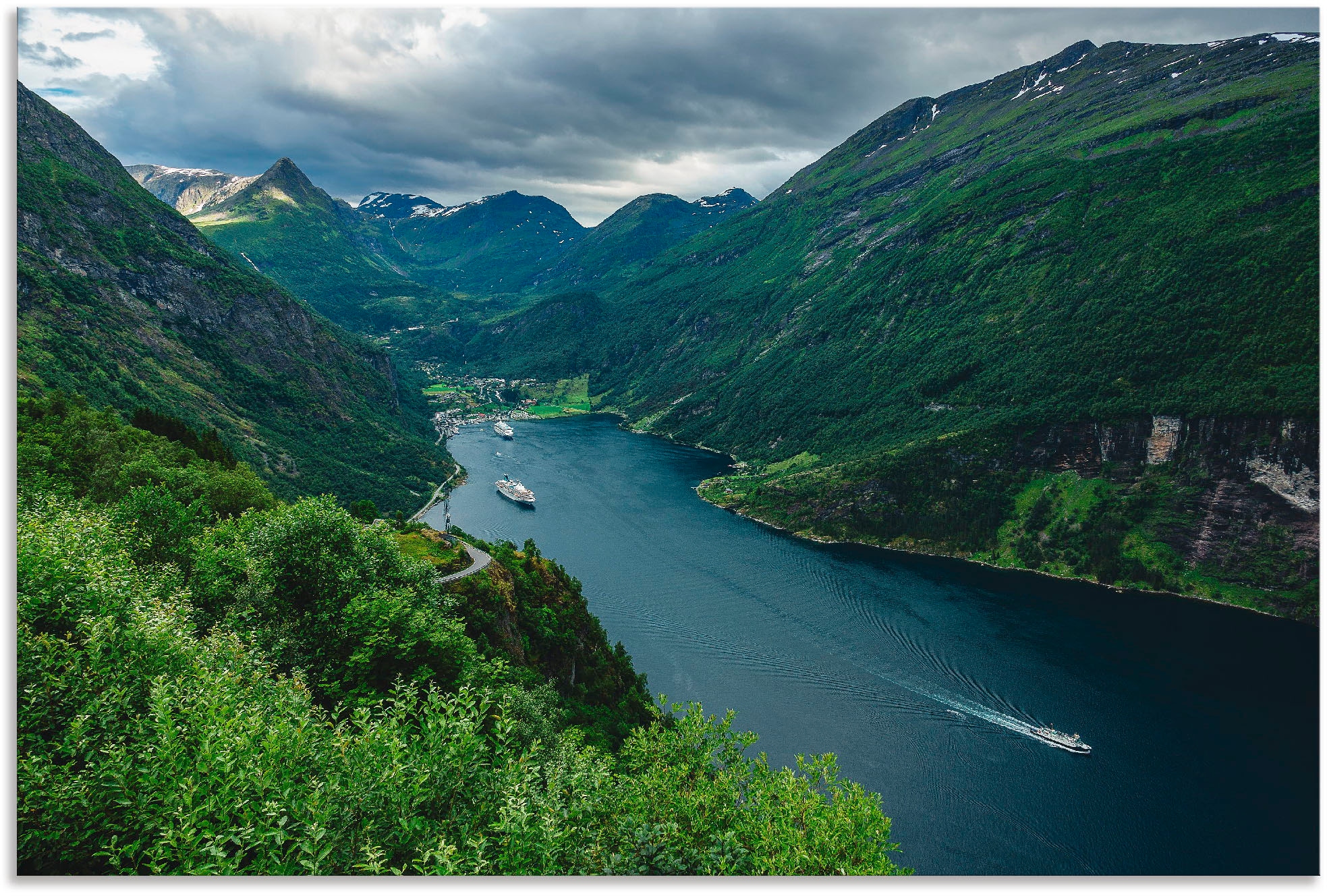 Artland Wandbild "Blick auf den Geirangerfjord Norwegen", Küste, (1 St.), als Alubild, Outdoorbild, Leinwandbild, Poster