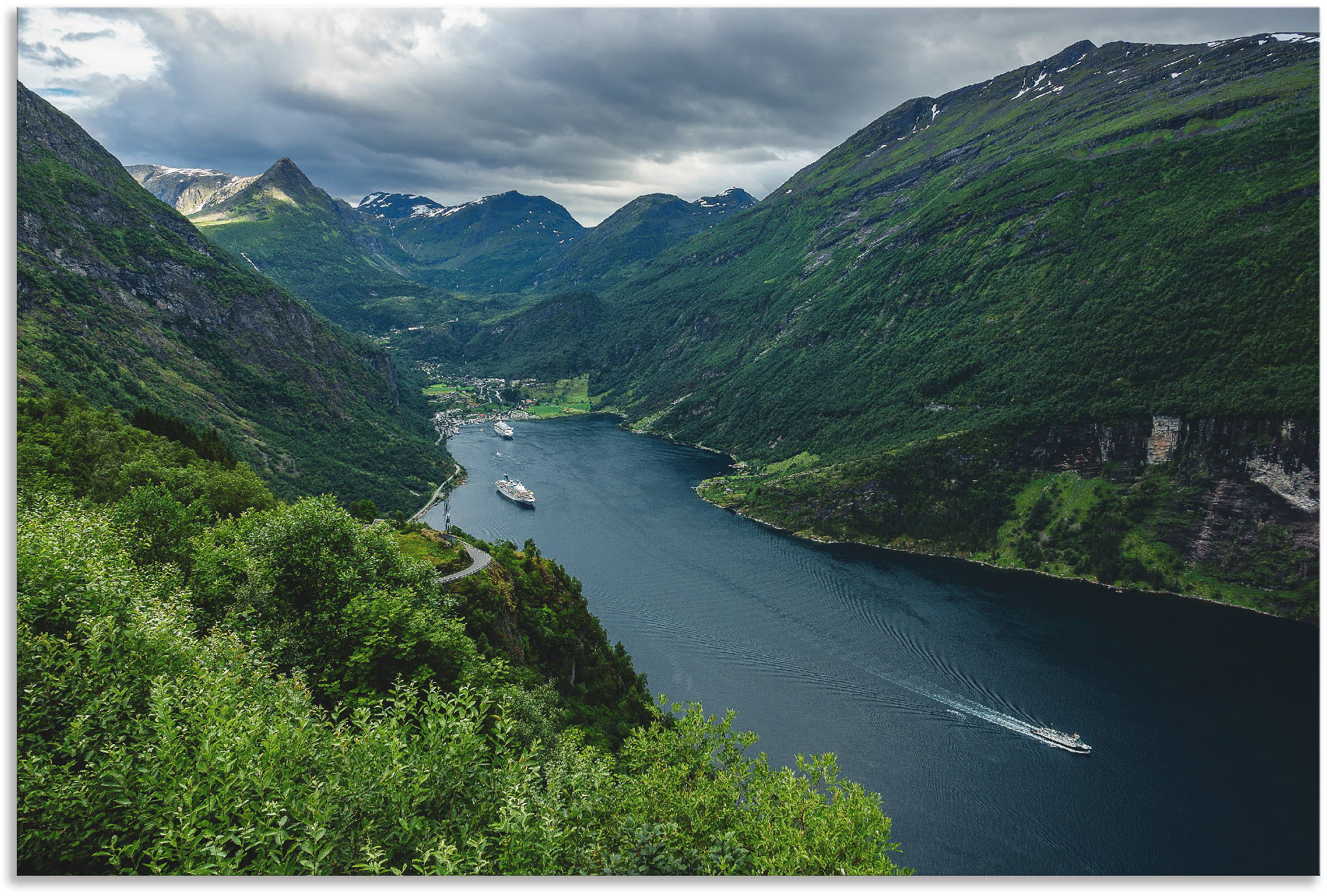 Artland Wandbild "Blick auf den Geirangerfjord Norwegen" Küste 1 Stk. tlg. als Alubild, Leinwandbild in verschied. Größen