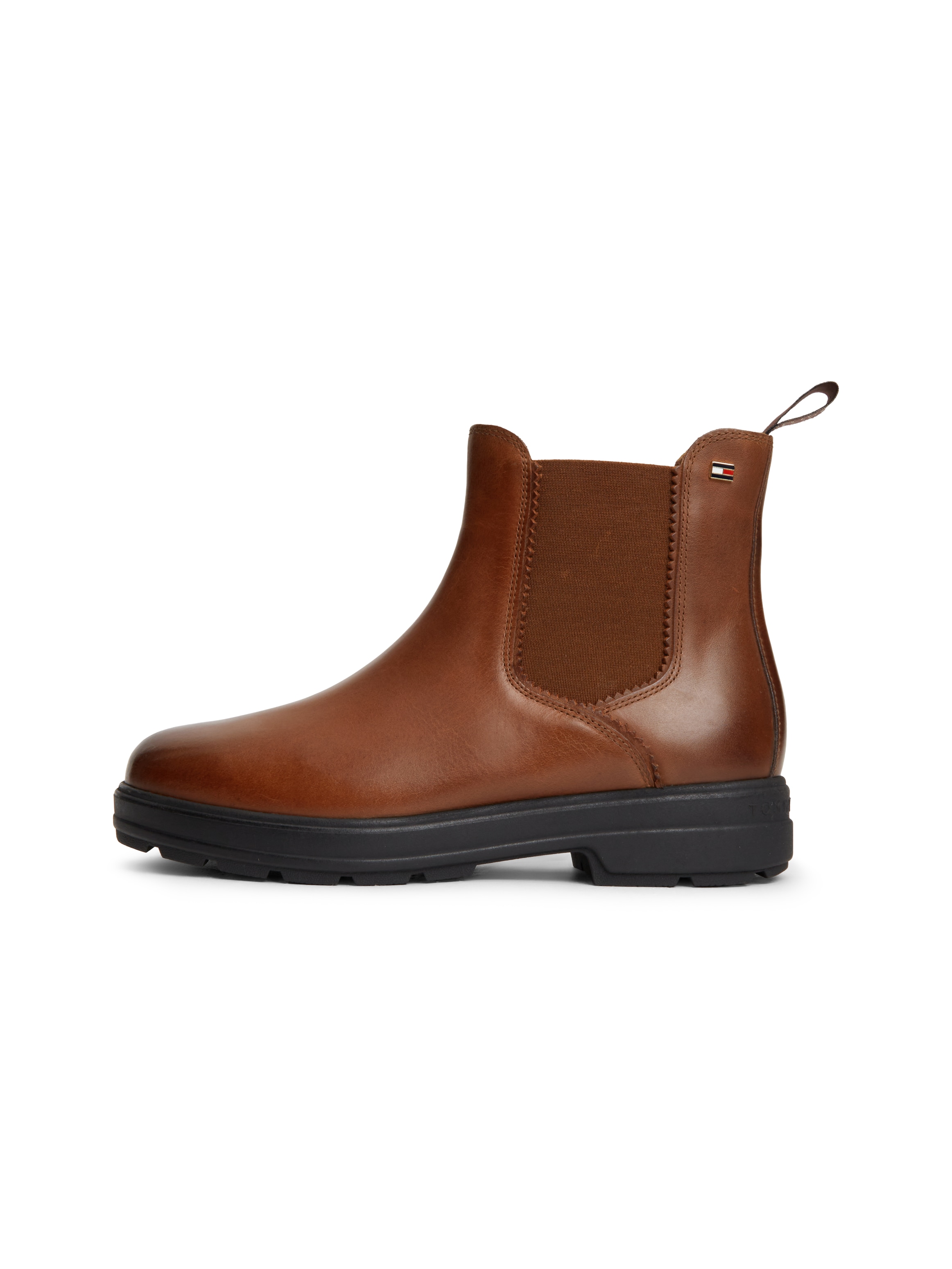 Tommy Hilfiger Chelseaboots »TH FLAG OUTDOOR CHELSEA BOOT«  Blockabsatz, Schlupfboots mit beidseitigem Stretcheinsatz