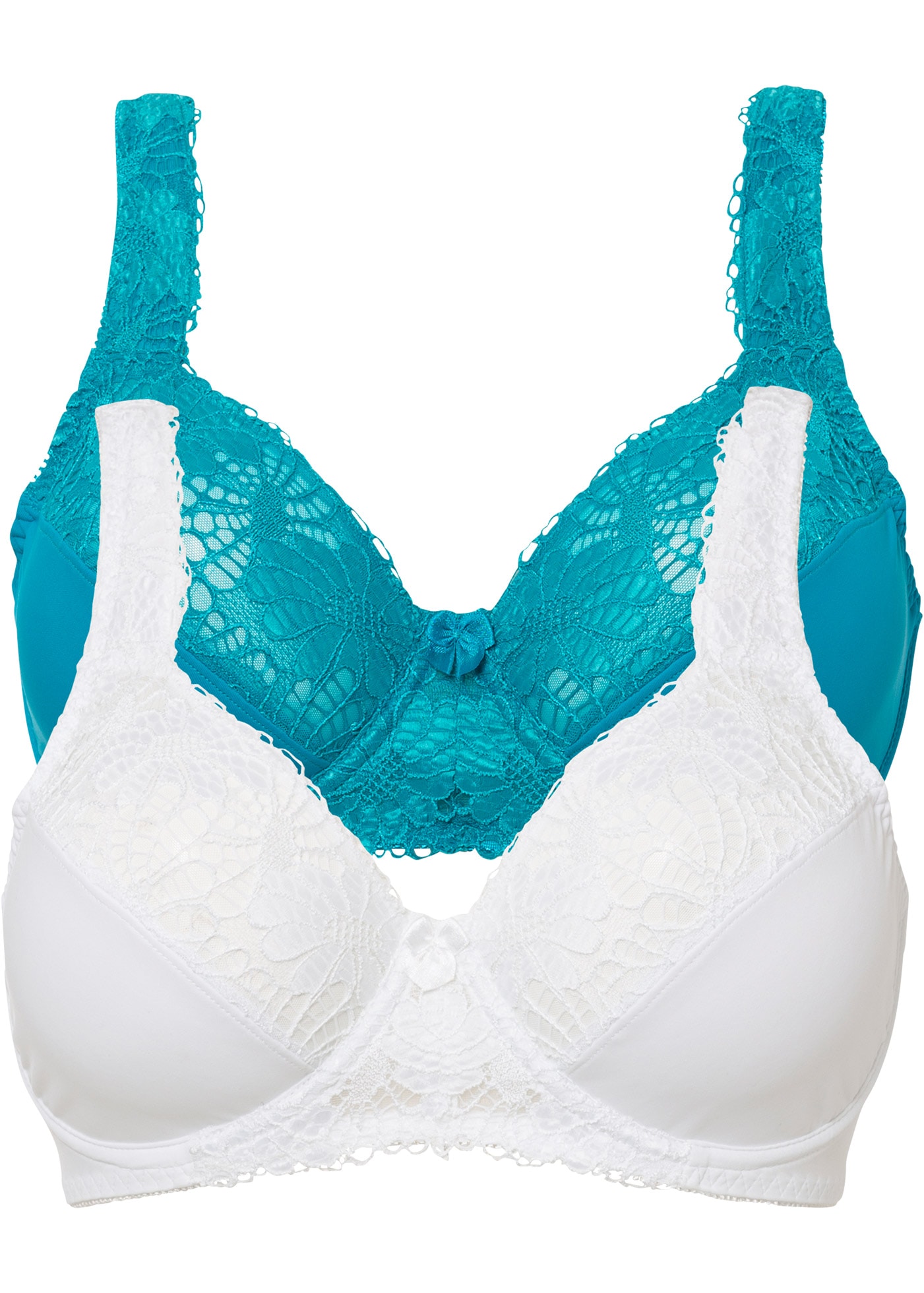 bonprix Minimizer-BH "Minimizer-BH mit gepolsterten Trägern (2er Pack)" Packung, 2 Stk. Minimizer-Passform, mit gepolsterten Trägern, mit edler Spitze