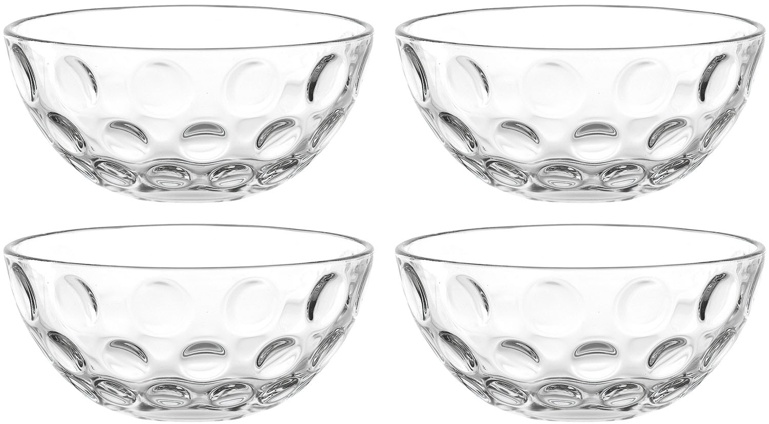 LEONARDO Schale "CUCINA OPTIC, 4er-Set" 4 Stk. aus Glas Spülmaschinengeeignet