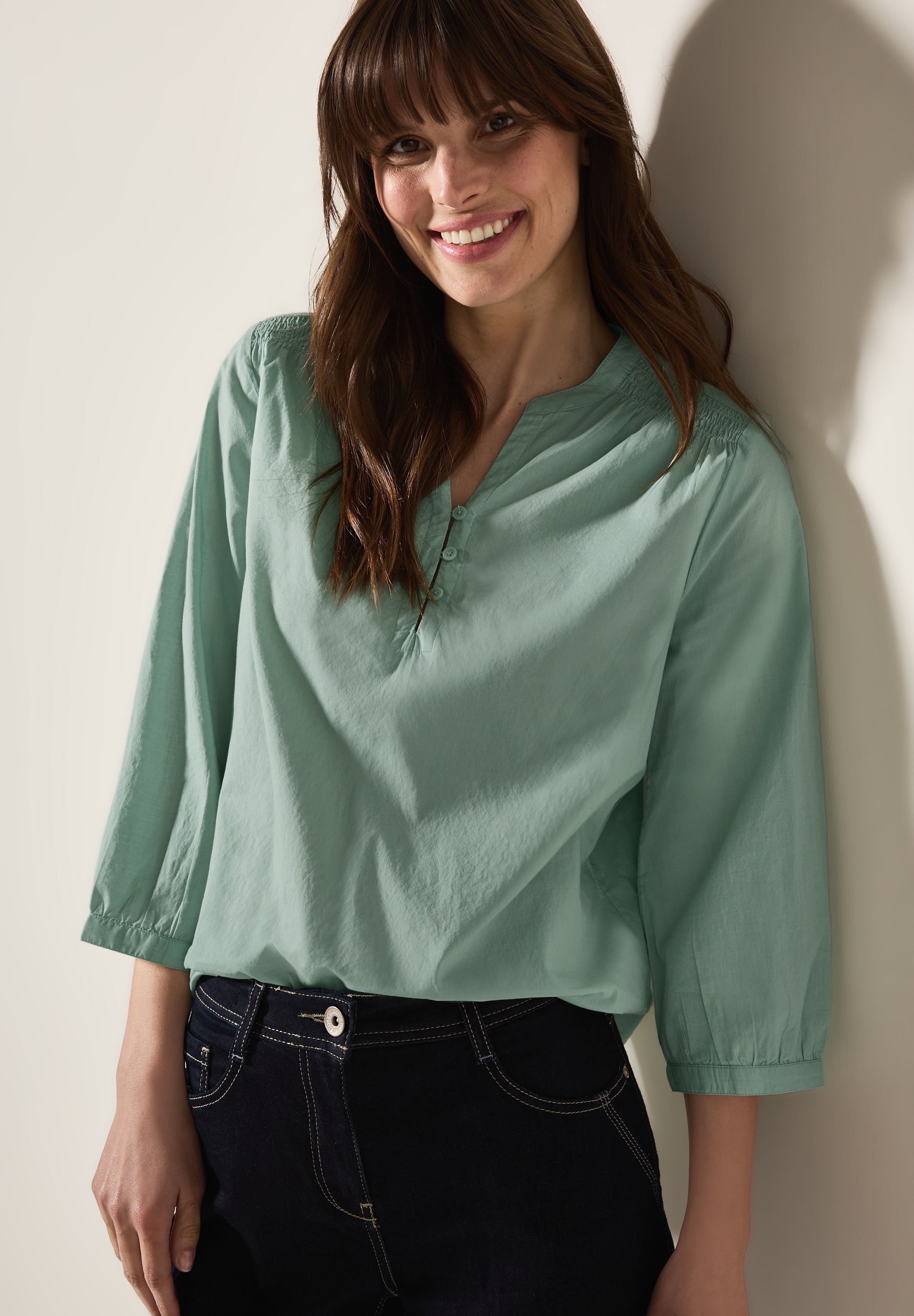 Cecil Klassische Bluse, mit Smock-Detail günstig online kaufen
