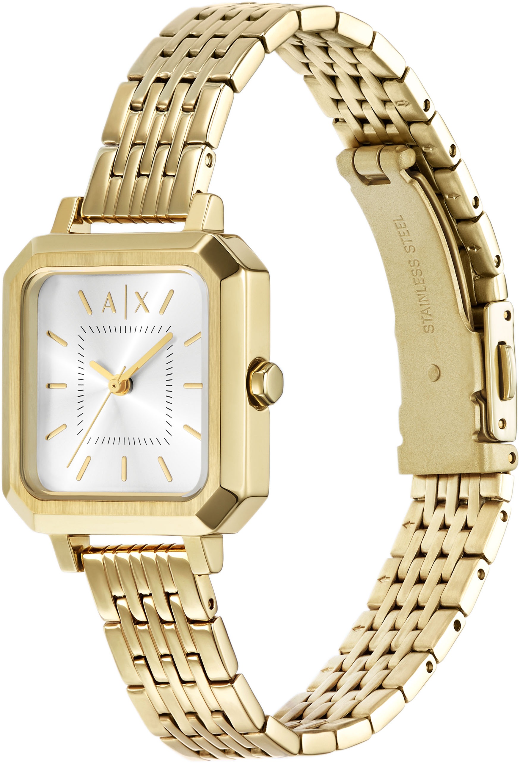 ARMANI EXCHANGE Quarzuhr, Armbanduhr, Damenuhr, Edelstahlarmband, analog