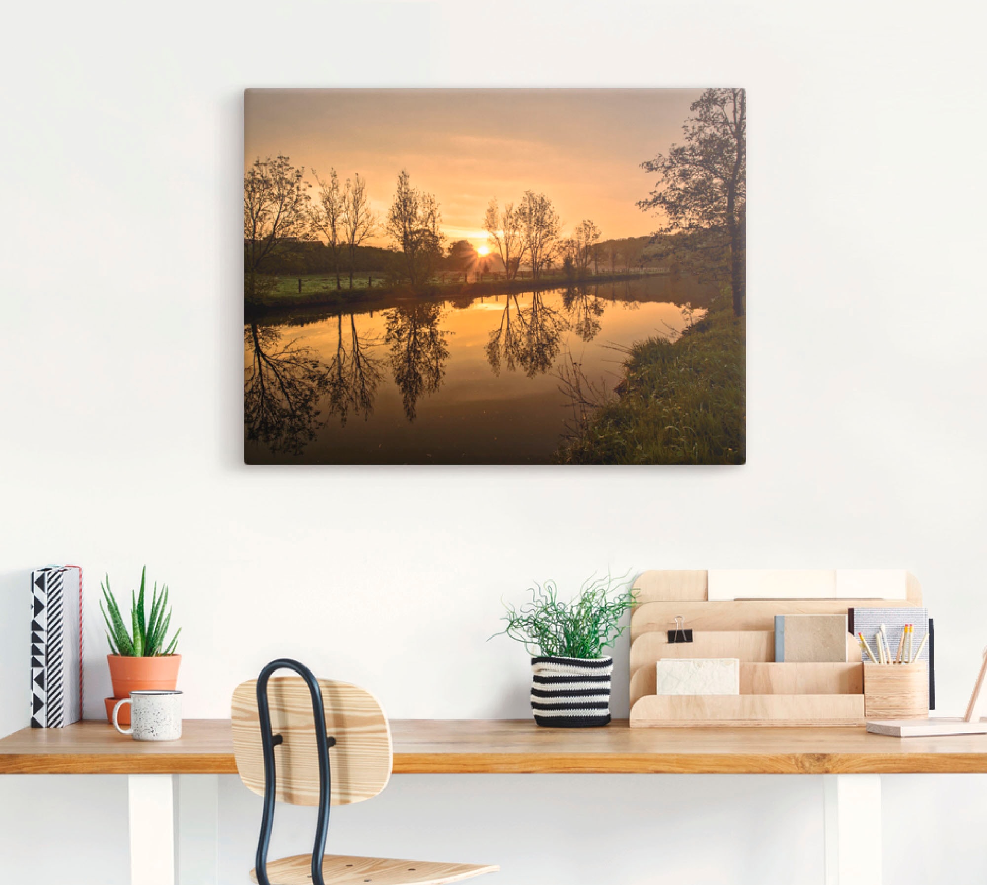 Artland Leinwandbild »goldener Morgen«, Sonnenaufgang & -untergang, (1 St.), auf Keilrahmen gespannt