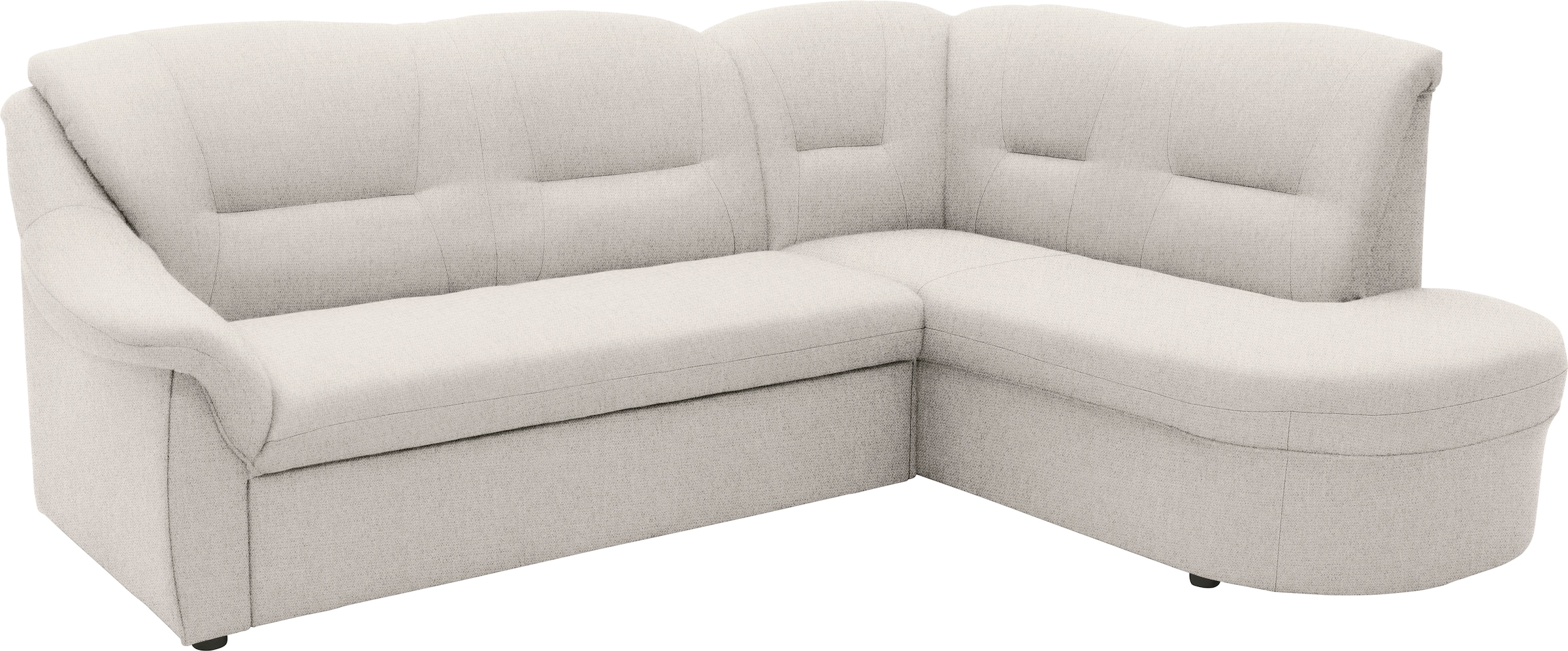 DOMO collection Ecksofa »Faenza für kleine Räume, Stellmaße 232,176cm, komfortabel, L-Form«, mit Ottomane, zeitlos, elegante Armlehnen, wahlweise mit Bettfunktion