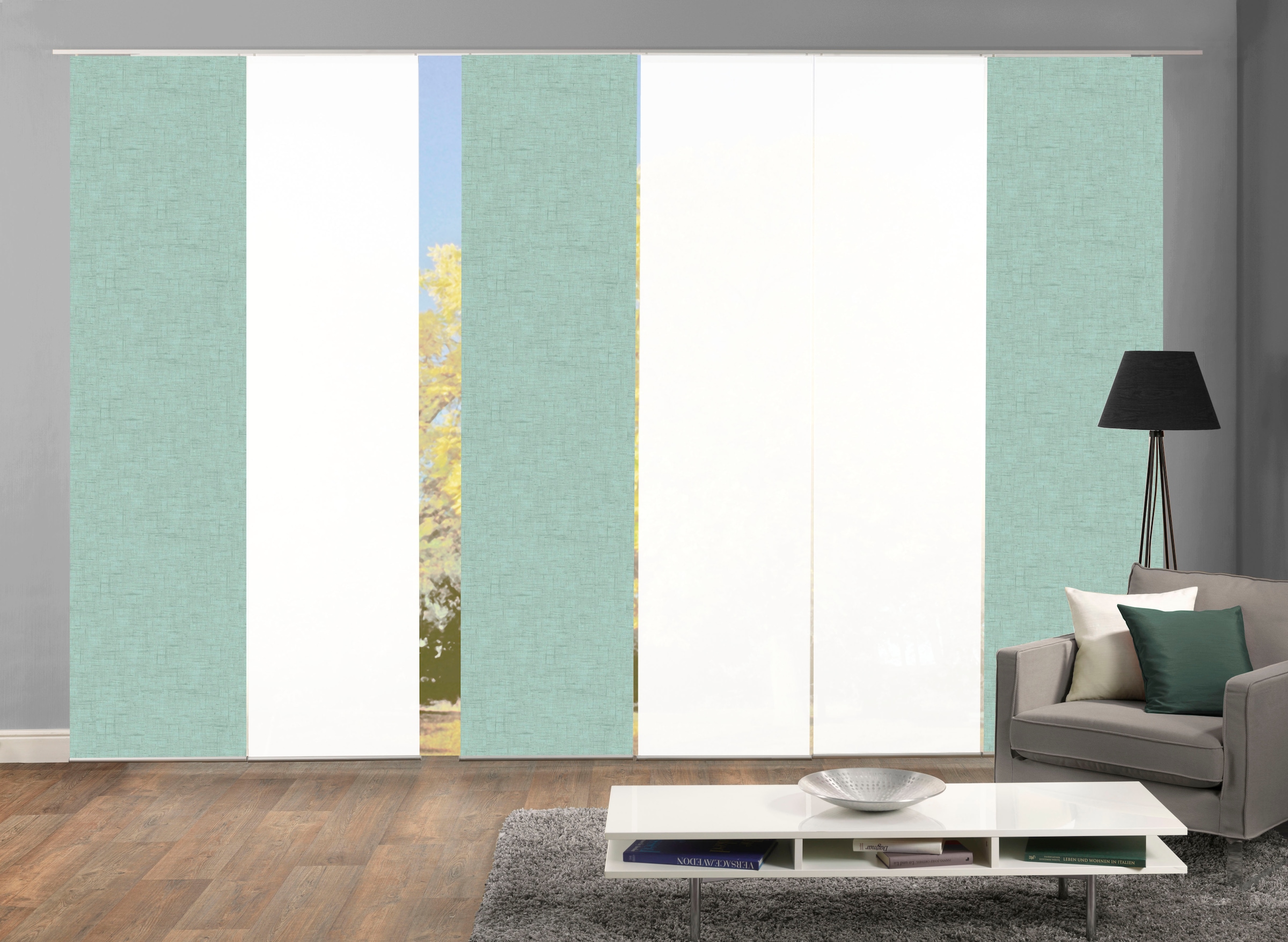 HOME WOHNIDEEN Schiebegardine "PIVE 6er SET" Paneelwagen 6 Stk. tlg. Schieb günstig online kaufen