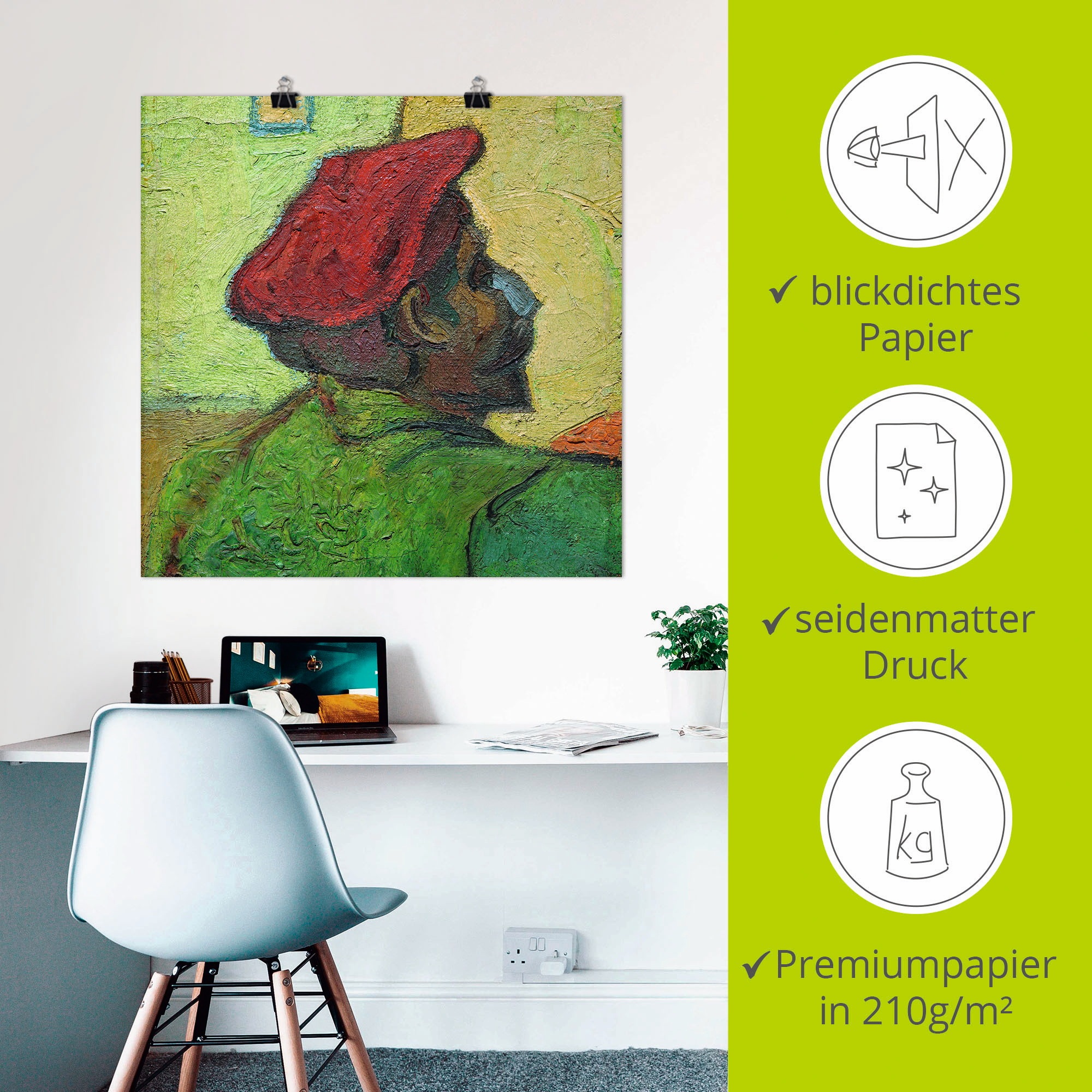 Artland Kunstdruck »Paul Gauguin Gemälde v. V. van Gogh«, Porträts, (1 St.), als Leinwandbild, Wandaufkleber oder Poster in versch. Größen