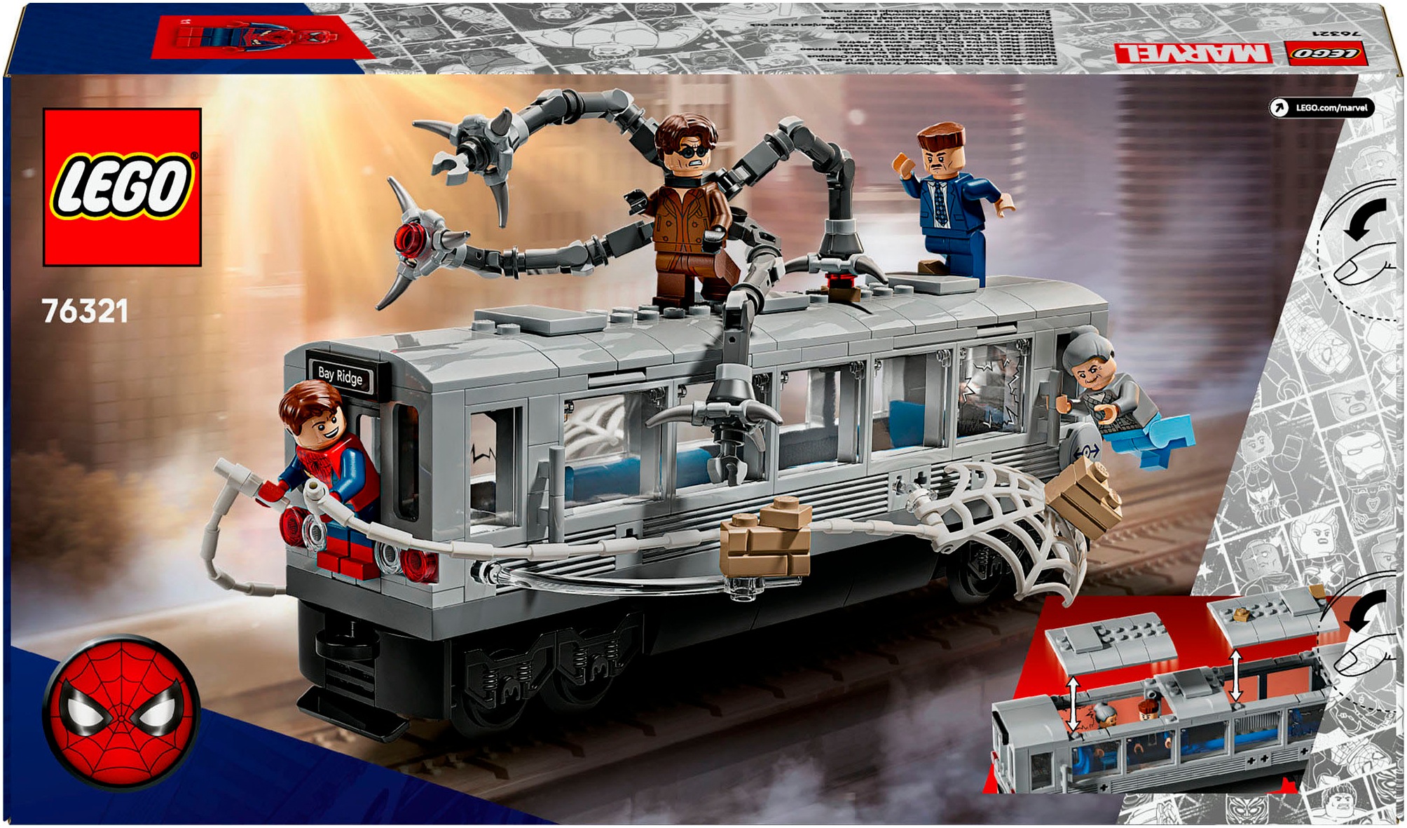LEGO® Konstruktionsspielsteine »Spider-Man vs. Doc Ock: Showdown in der U-Bahn (76321)«, (393 St.), LEGO Super Heroes; Made in Europe
