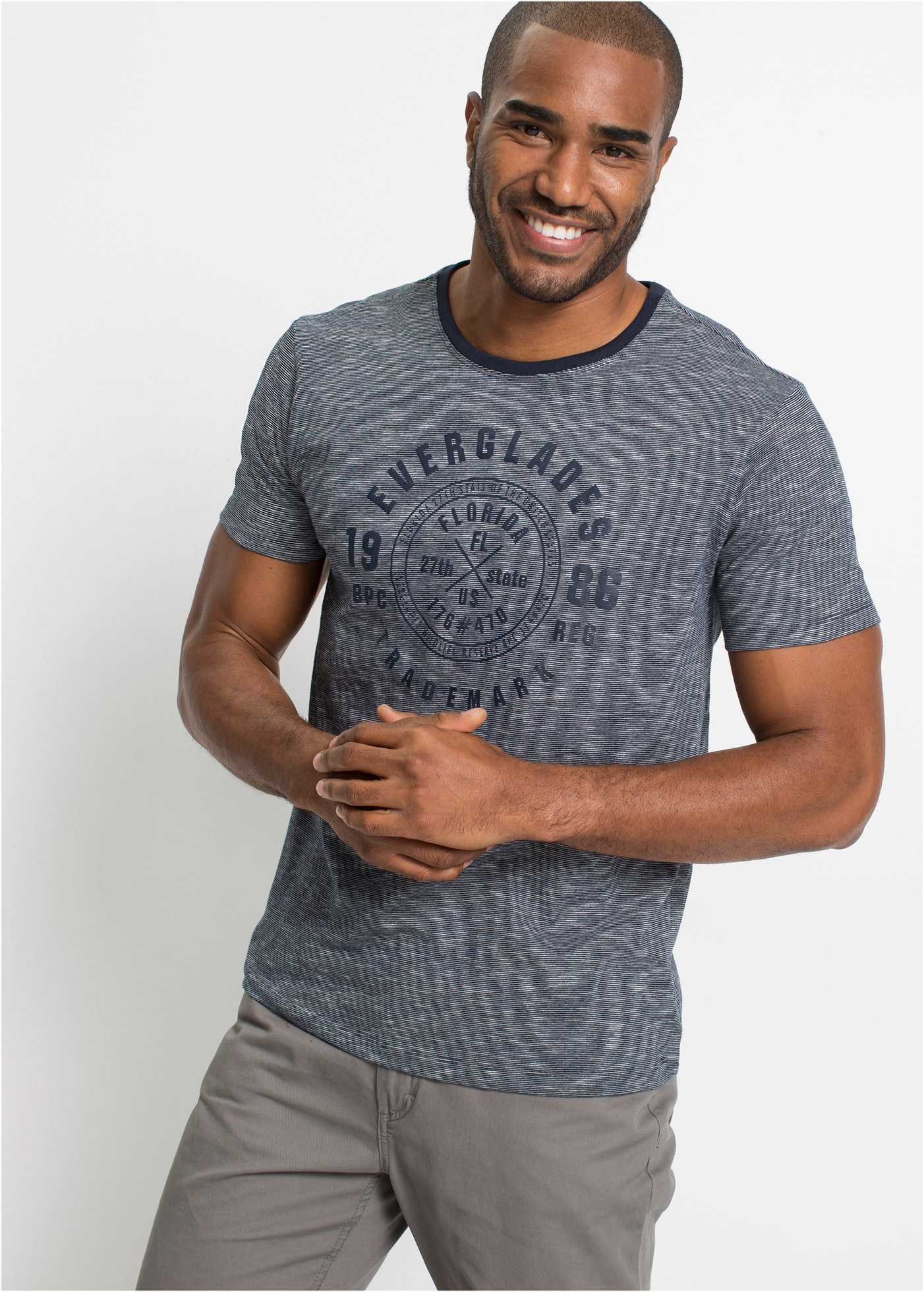 bonprix T-Shirt Packung, 2, 2 Stk. tlg. T-Shirt (2er Pack) aus reiner Baumw günstig online kaufen