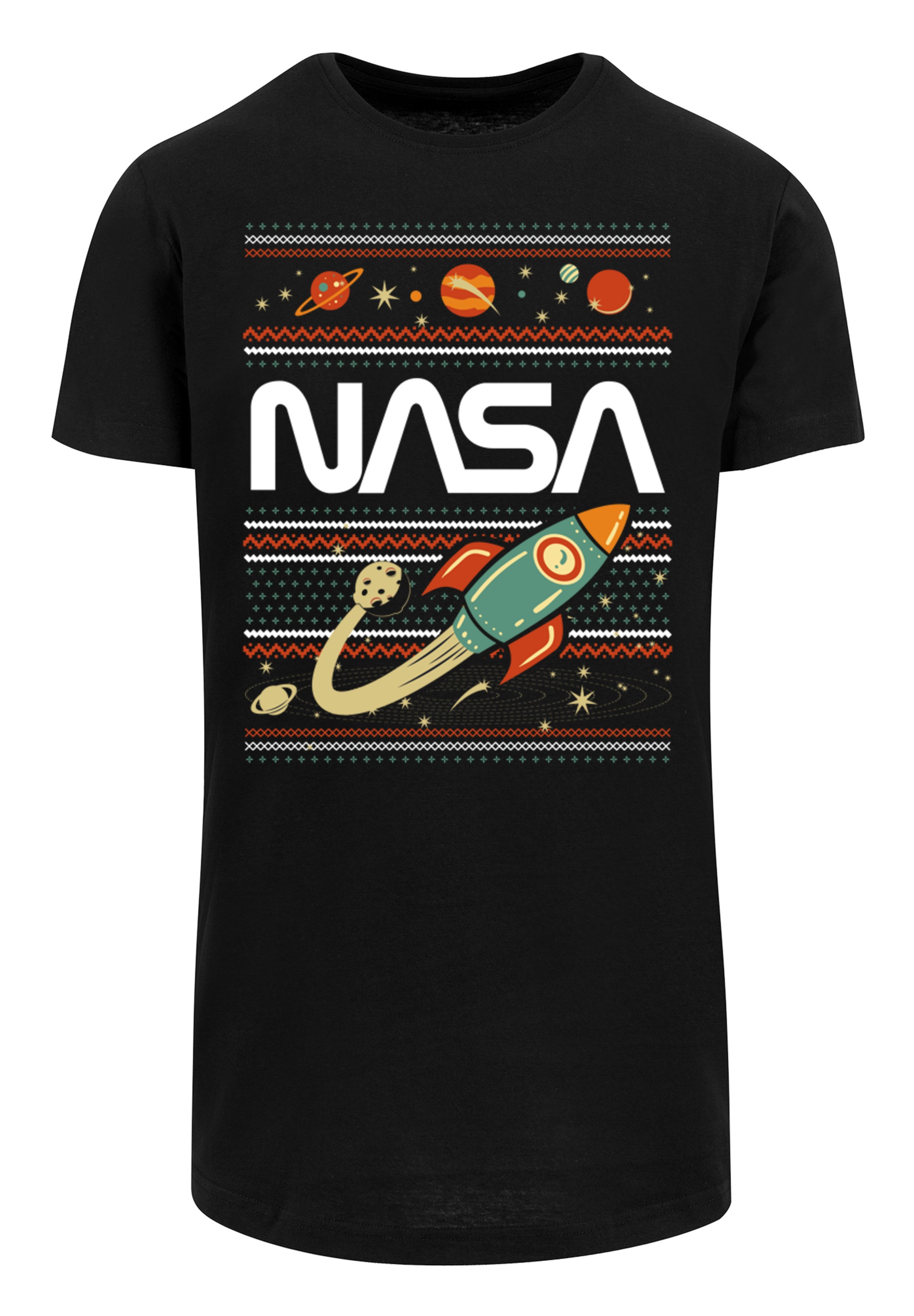 F4NT4STIC T-Shirt »Long Cut T-Shirt 'NASA Fair Isle'«, Herren,Premium Merch,Lang,Longshirt,Bedruckt