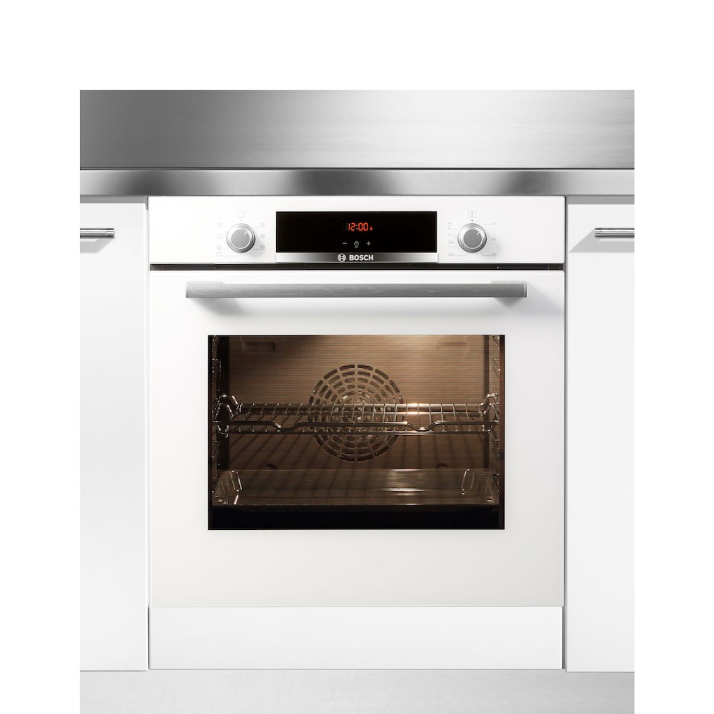 BOSCH Einbaubackofen »HBA533BW1«, 4, HBA533BW1, mit Teleskopauszug nachrüstbar, ecoClean Direct