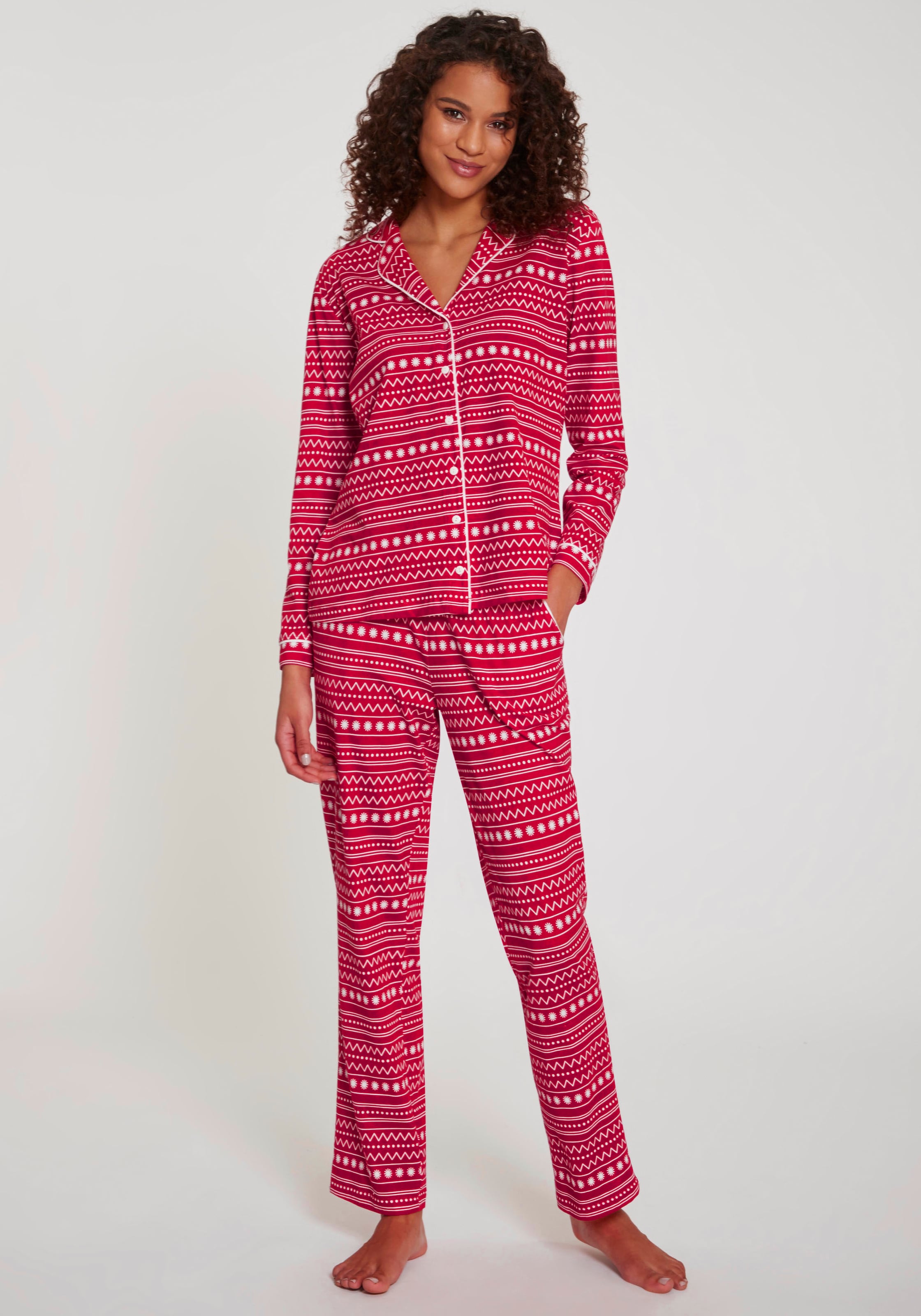 LASCANA Pyjama, 2 Stk. mit Alloverprint günstig online kaufen