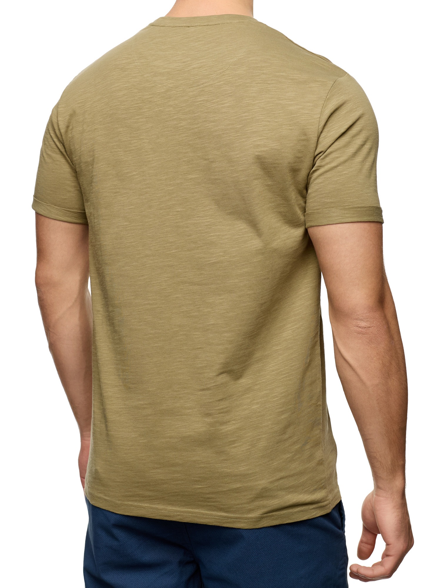 Rundhalsshirt INDICODE "INAndorra", Herren, Gr. L, grün (covert grün), Single Jersey, Obermaterial: 100% Baumwolle, unifarben, regular fit hüftlang, Rundhals, Shirts Rundhalsshirt 3