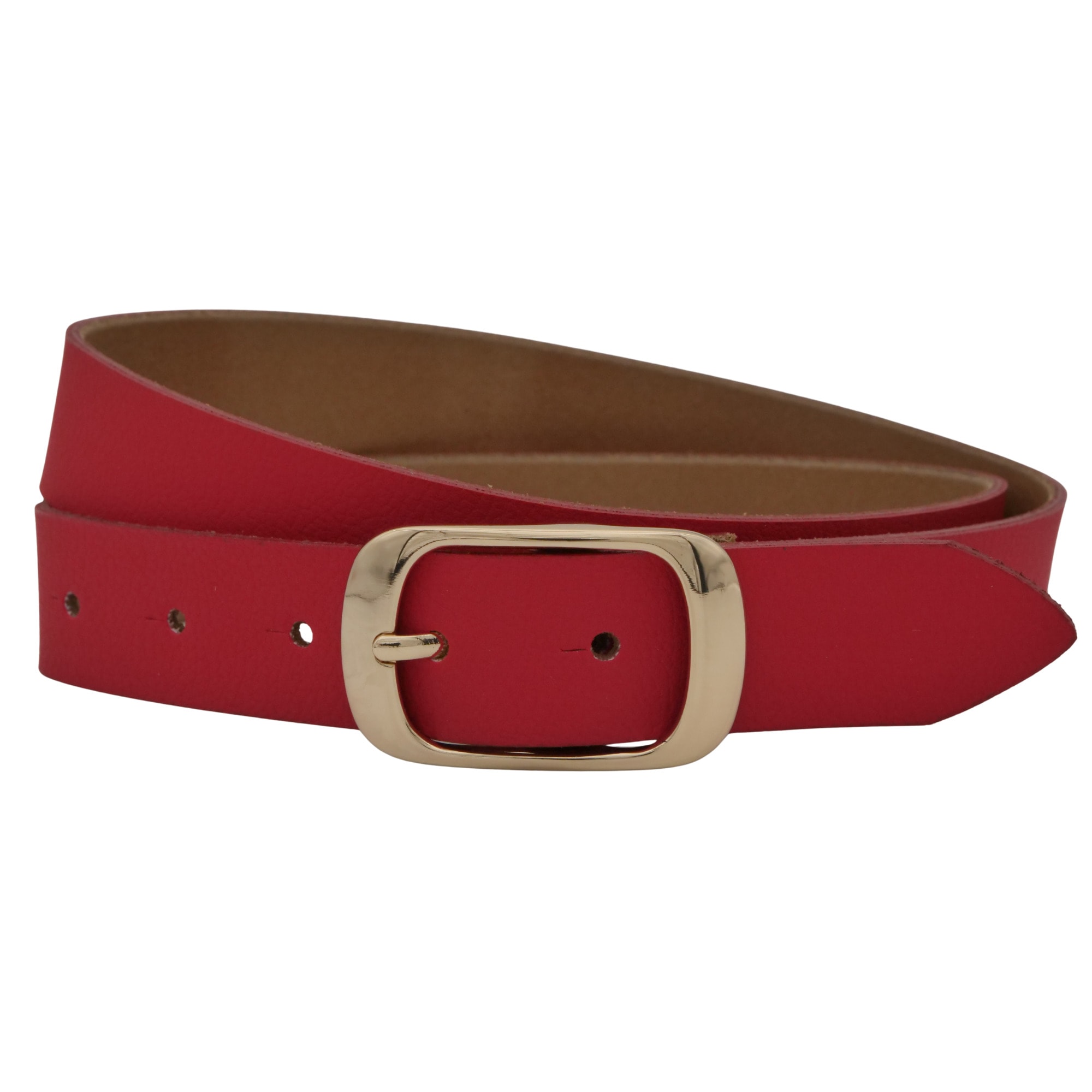 Ledergürtel ANNAMATONI "AnnaMatoni Damen Ledergürtel in hochwertigem Veganem Nappa 3cm", Damen, Gr. TW115 - 130cm Gesamtlänge, rot 350, 100% Leder, Gürtel Ledergürtel
