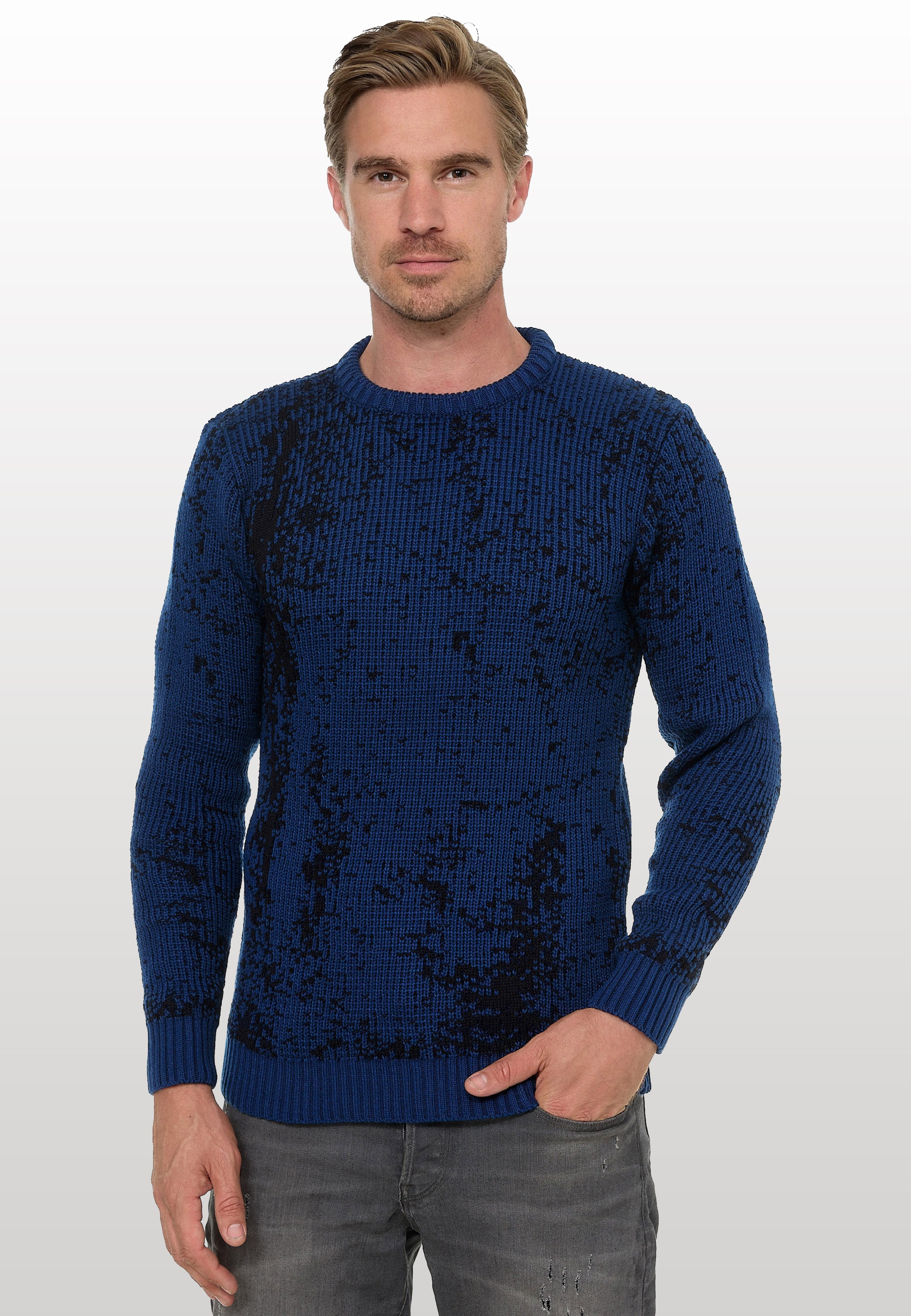 Rusty Neal Strickpullover, im angesagten zweifarbigen Design