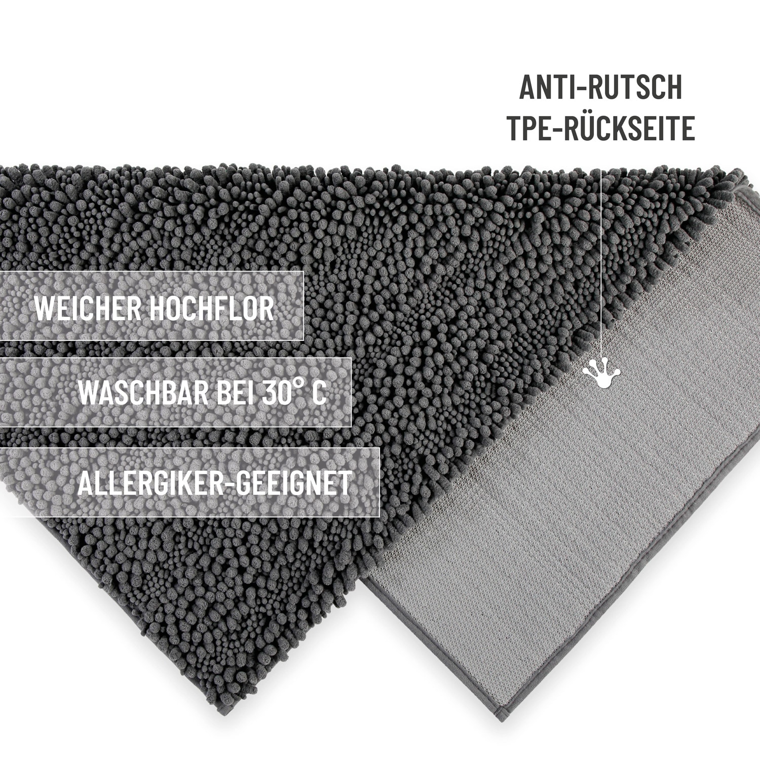 Wecon home Basics Badematte »Benno« Höhe 22 mm waschbar, rutschfest, sehr weich, strapazierfähig, Chenille, robust