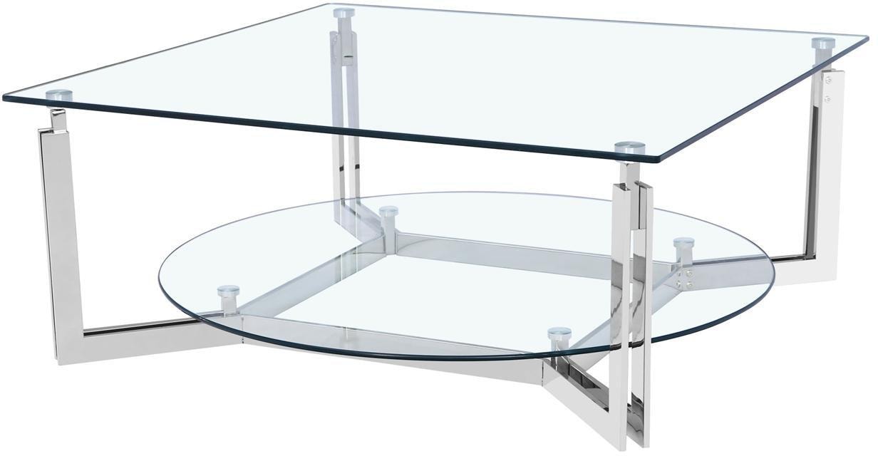 Leonique Couchtisch "Milano", Couchtisch, quadratisch, Glas, Chrom, Sicherh günstig online kaufen