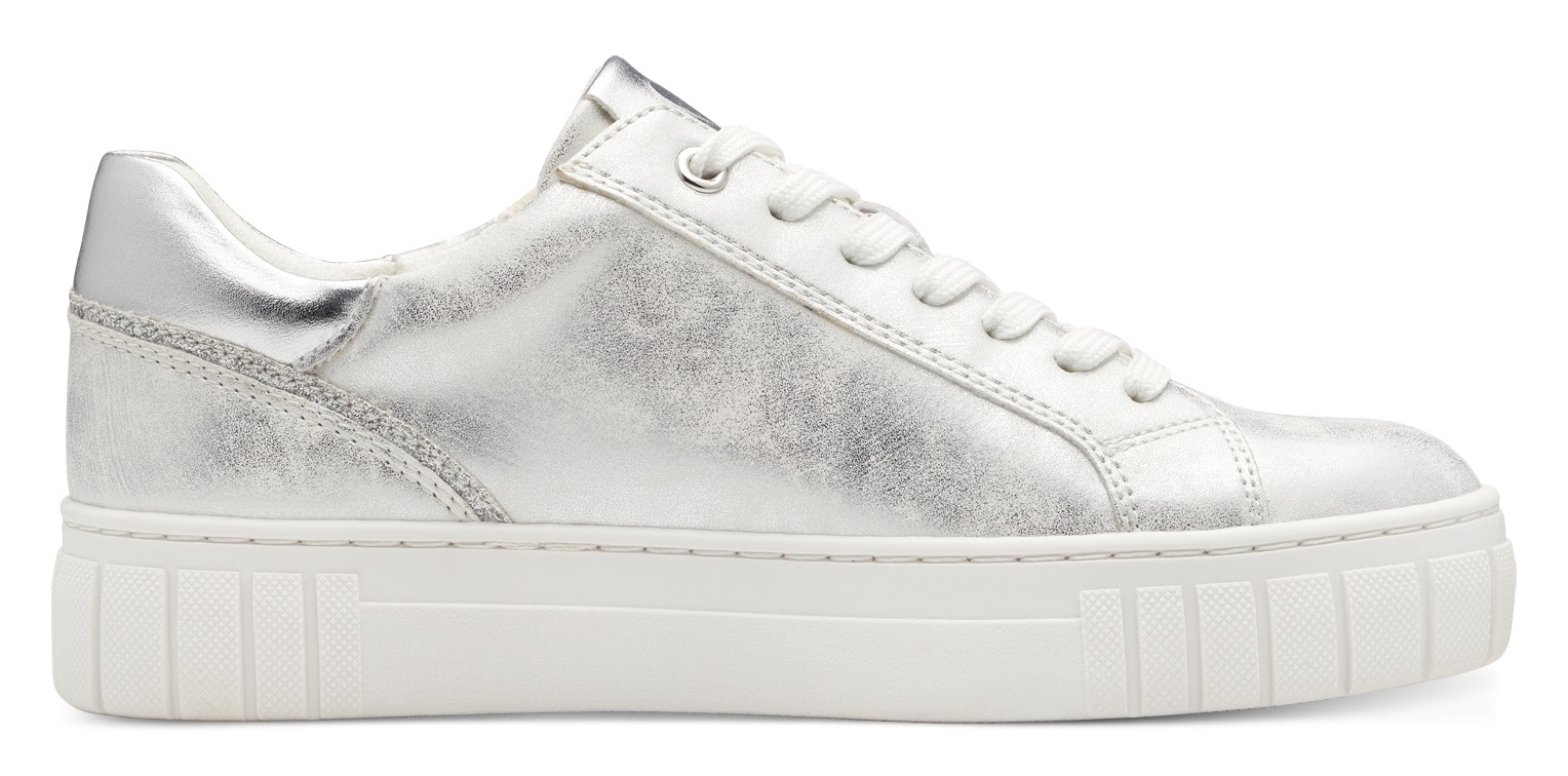 MARCO TOZZI Plateausneaker, Freizeitschuh, Halbschuh, Schnürschuh mit unterlegtem Lochmuster