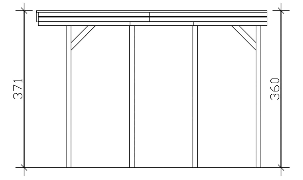 Skanholz Einzelcarport »Friesland«, 355 cm, braun, für Caravan