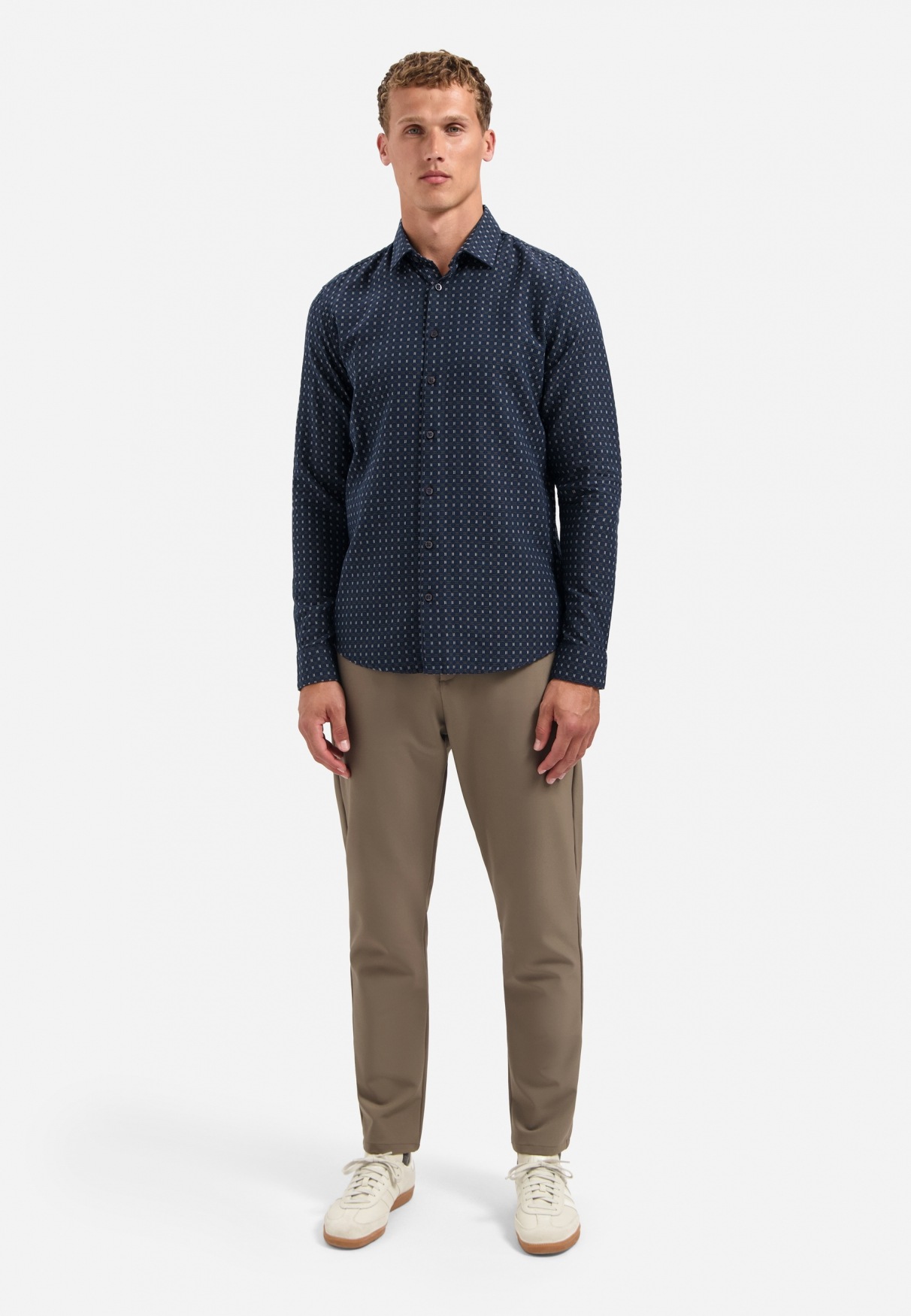 Thumbnail - NO EXCESS Langarmhemd "No Excess Gewebtes Jacquard-Hemd Shirt Mini Jacquard"