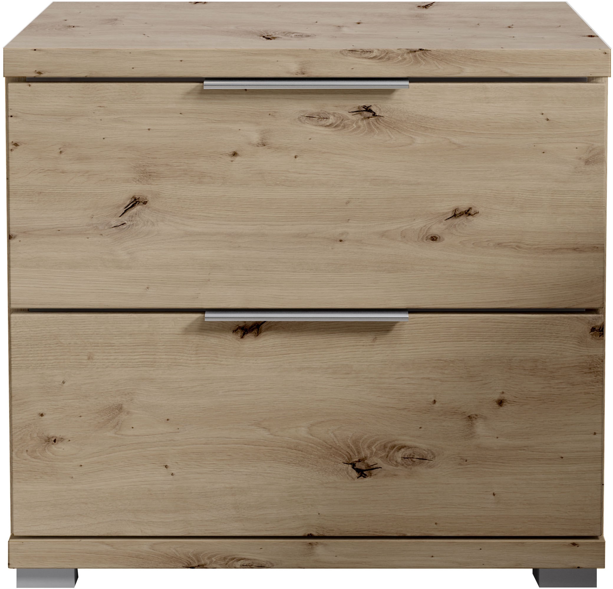 Schlafkontor Nachtkommode »Smilla Nachttisch, Nachtkonsole mit Schubkästen« Korpus melaminbeschichtet, silberfarbige oder schwarze Griffe