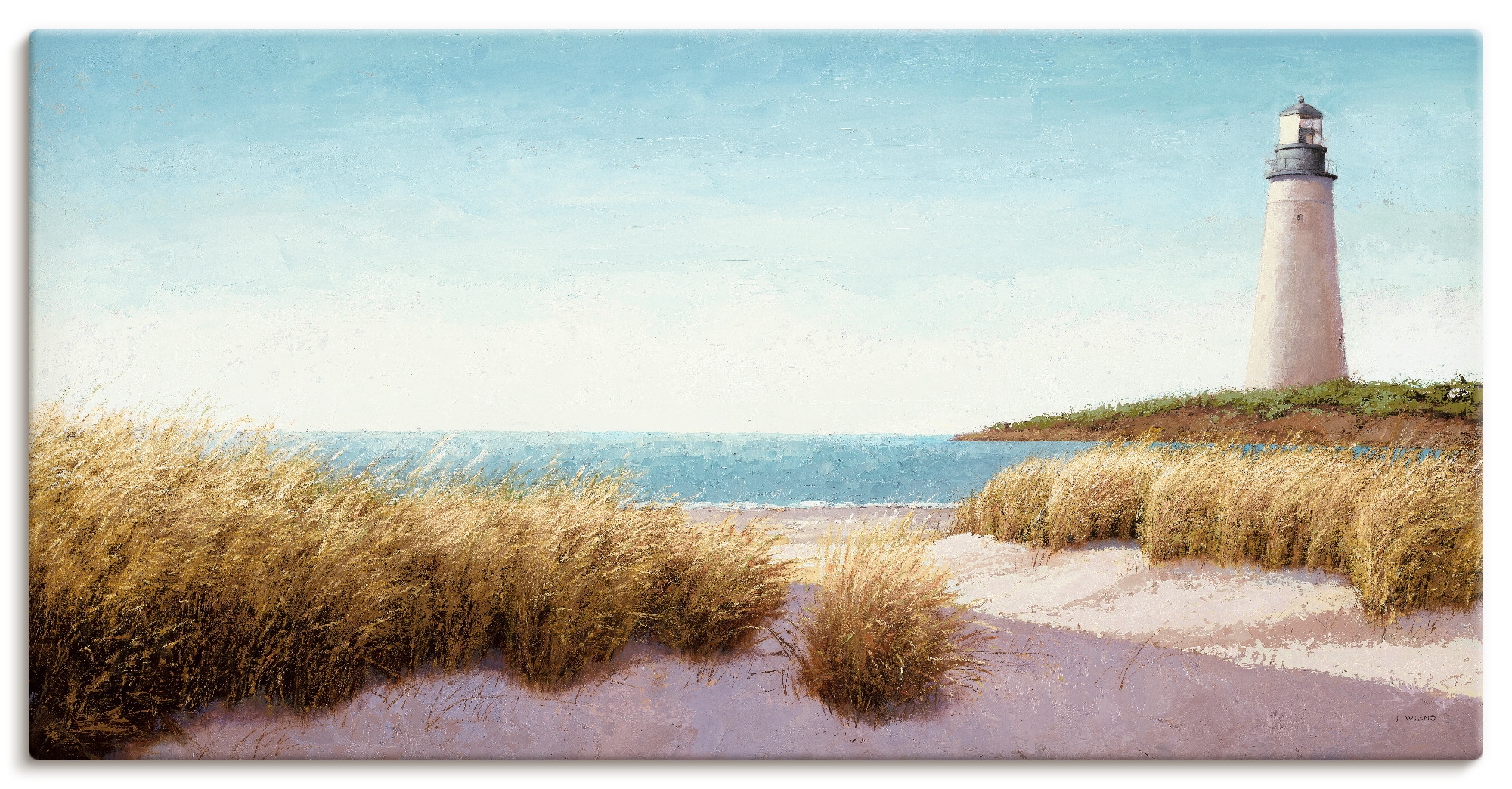 Artland Leinwandbild "Leuchtturm am Meer" Gebäude 1 Stk. tlg. auf Holzrahme günstig online kaufen